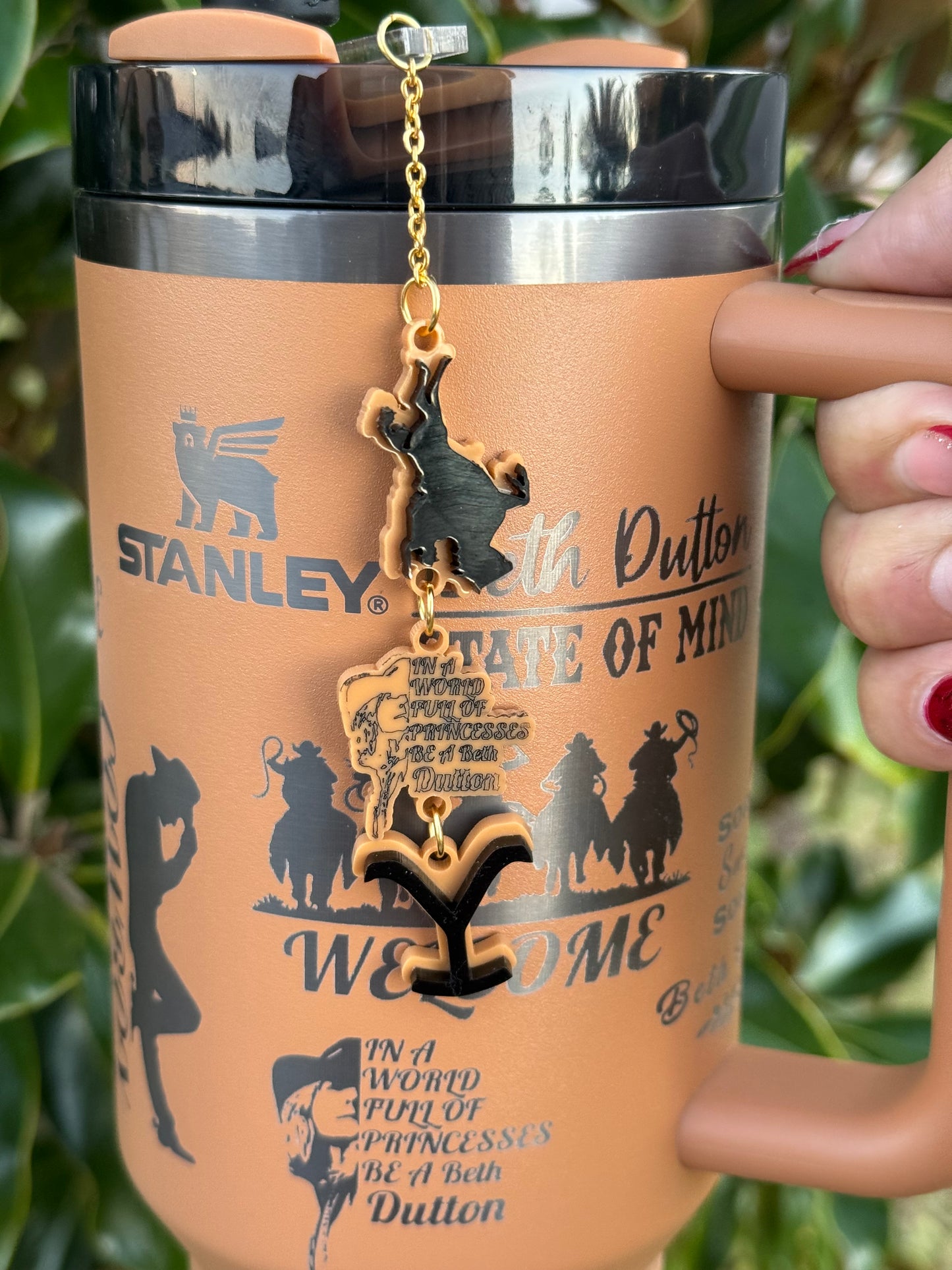 Yellowstone-Inspired Engraved Stanley Tumbler with Accessories