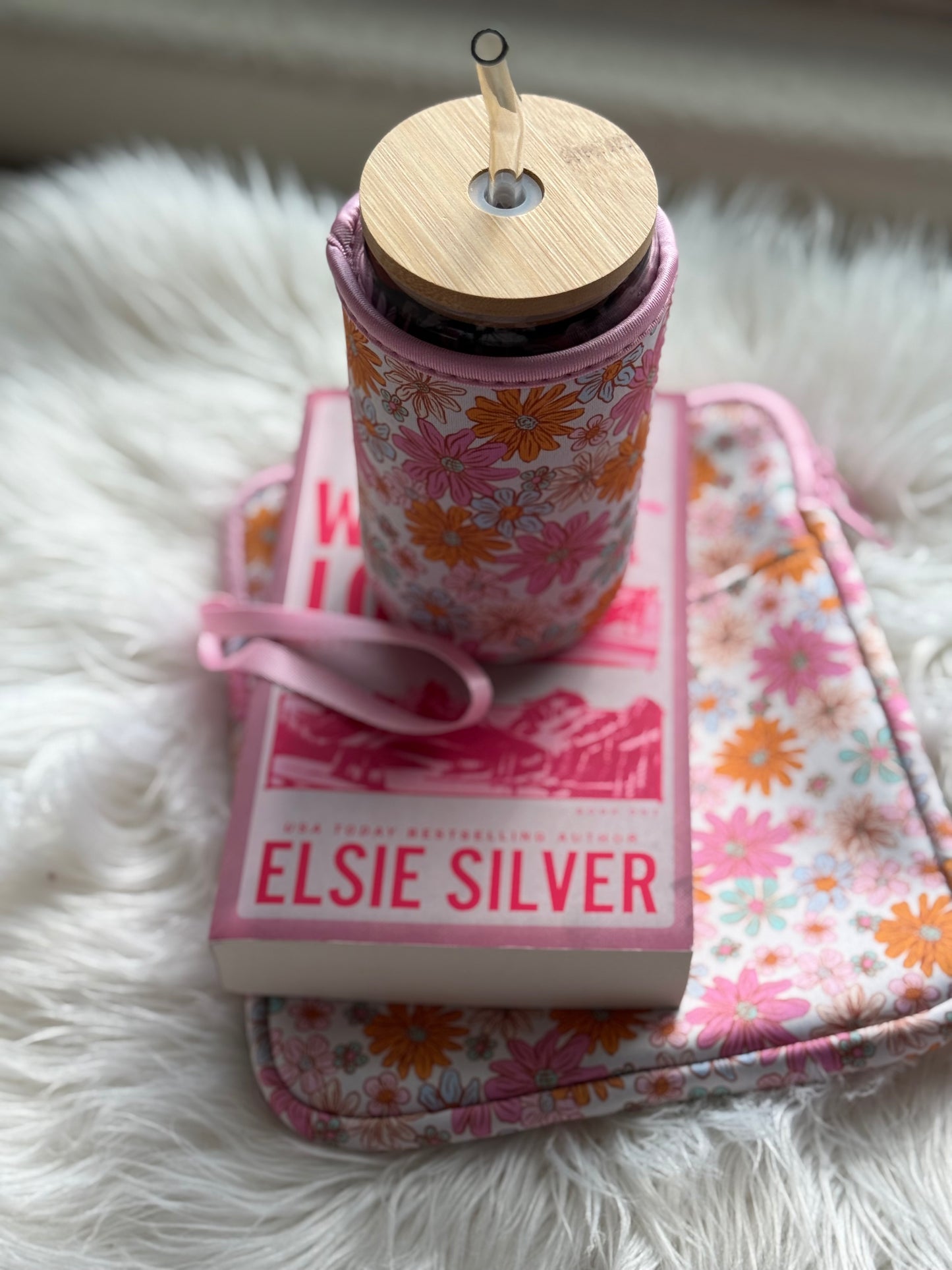 Soft Girl E-Reader Sleeve + Glass Cup Cozy + Grip | Bookish Bundle for Kindle, iPad Mini, Journals