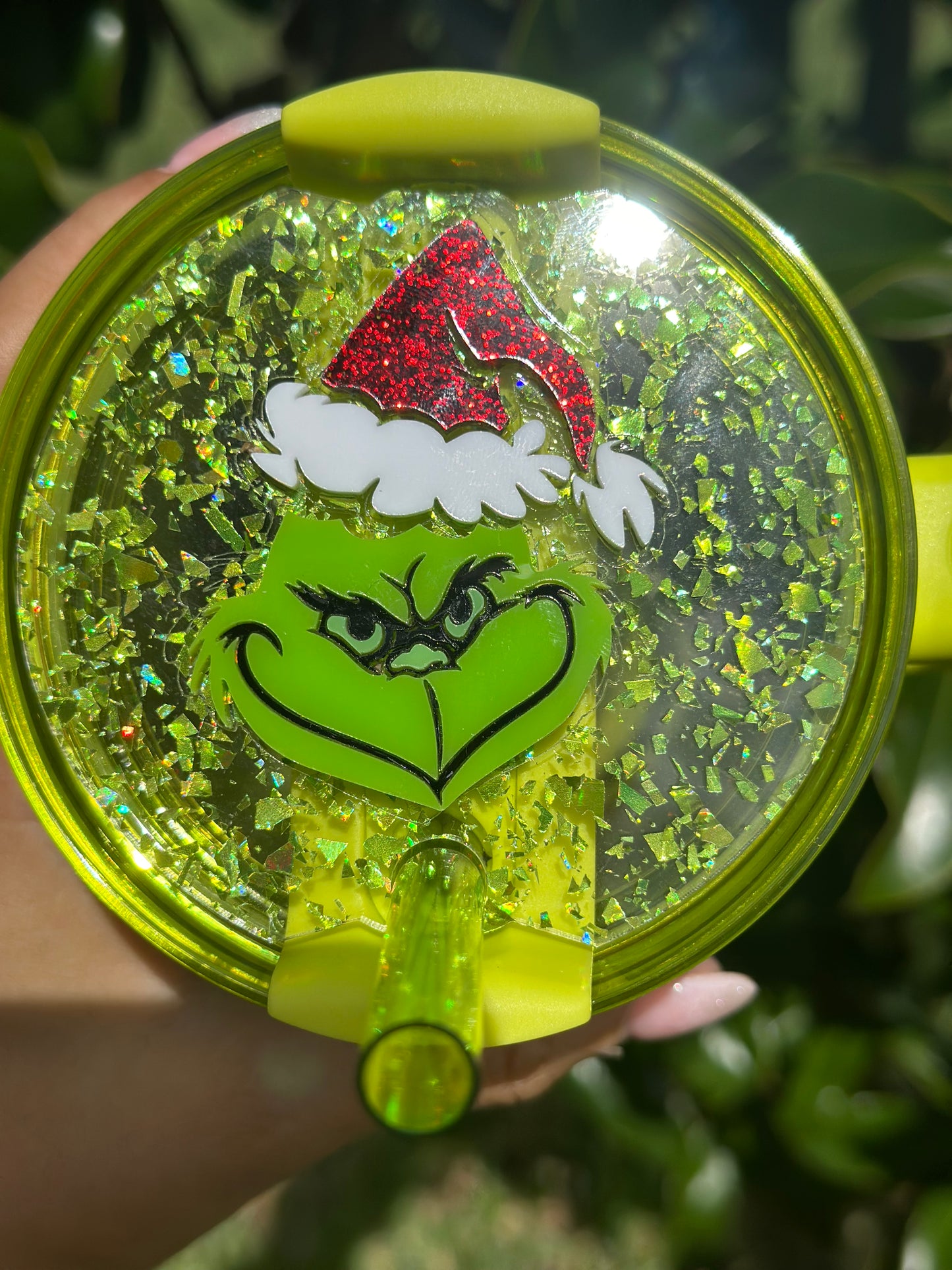 Pink Christmas Green Monster Tumbler Accessory separate or set