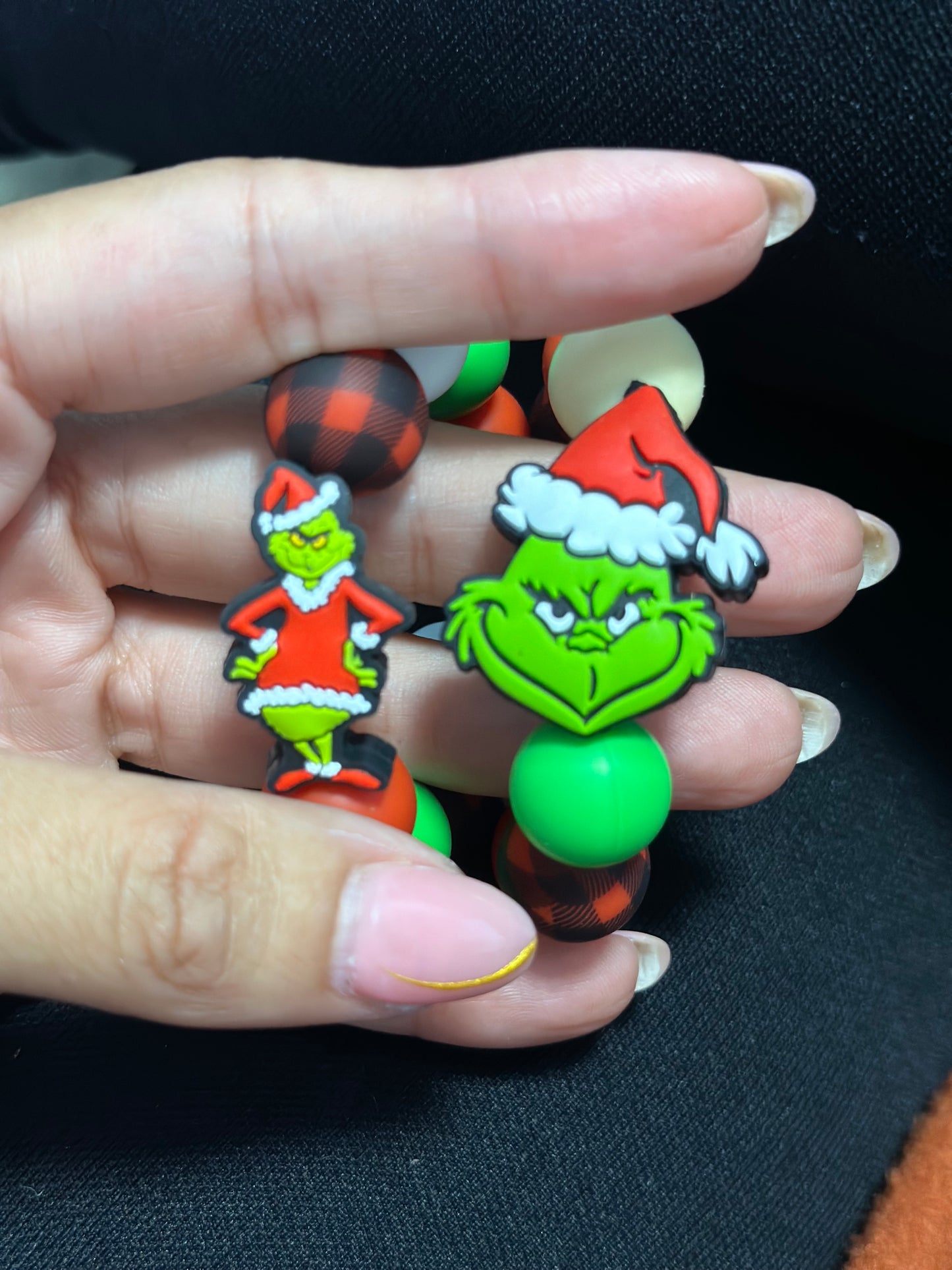 Pink Christmas Green Monster Tumbler Accessory separate or set