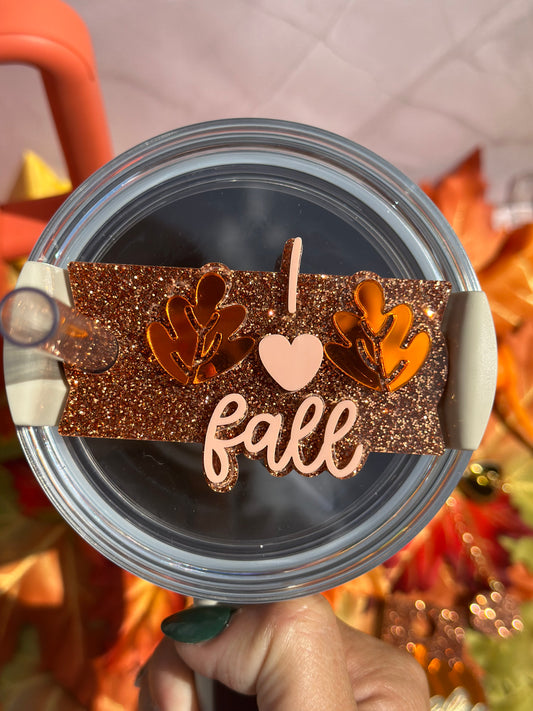 I Love Fall Tumbler Lid Topper Charms  or Set π