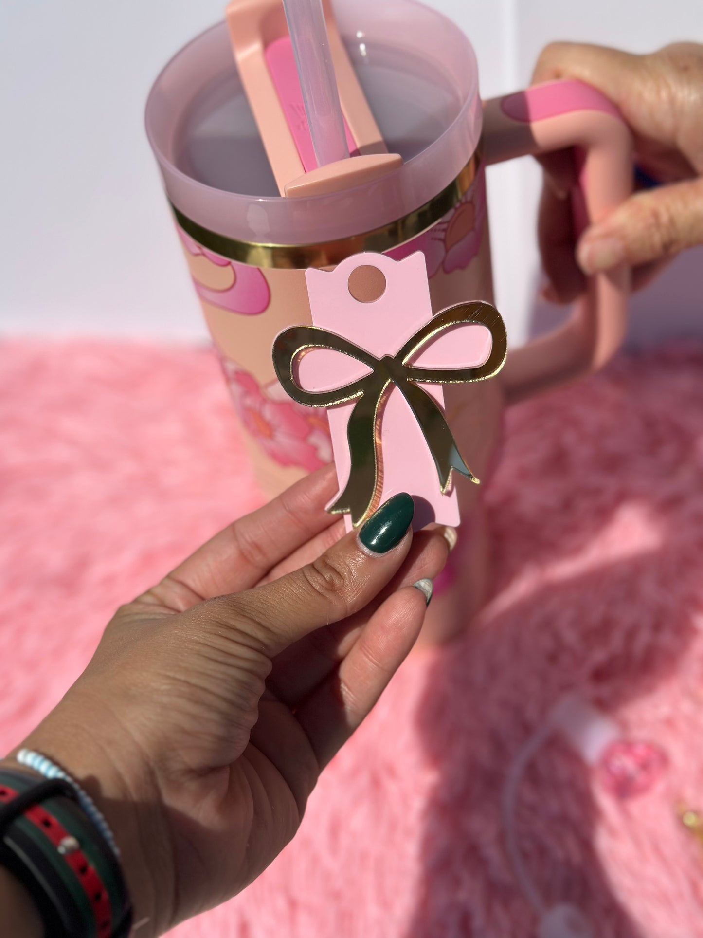 Peach and Cream Barbie |Stanley inspired Topper and Charm set