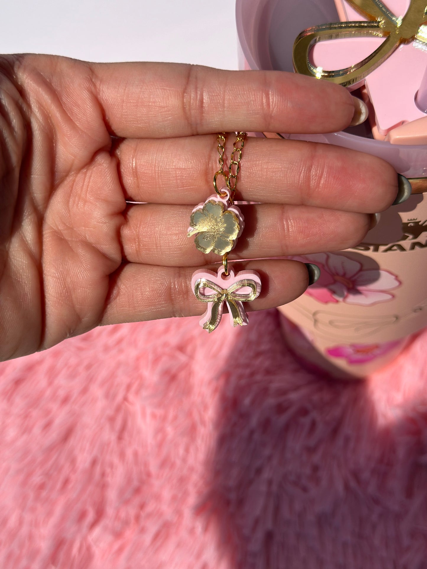 Peach and Cream Barbie |Stanley inspired Topper and Charm set