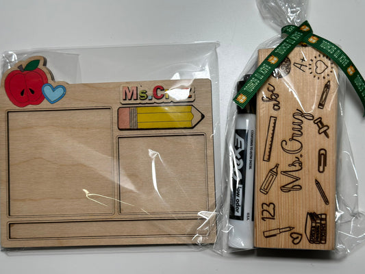 Personalized pencil holder Teacher Desk paperclip holder Post-it holder sticky note back 2 School Gifts Teacher Aid Personalized Eraser