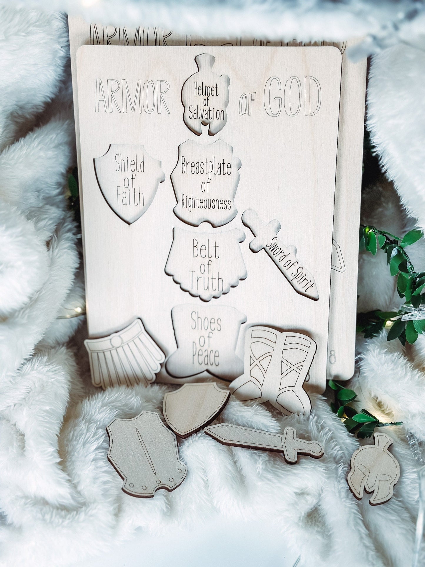 Armor of God Puzzle Wooden Bible Puzzle Ephesians 6 10 Wooden Puzzle Bible Learning toy sunday school activities montessori toys 2 year old