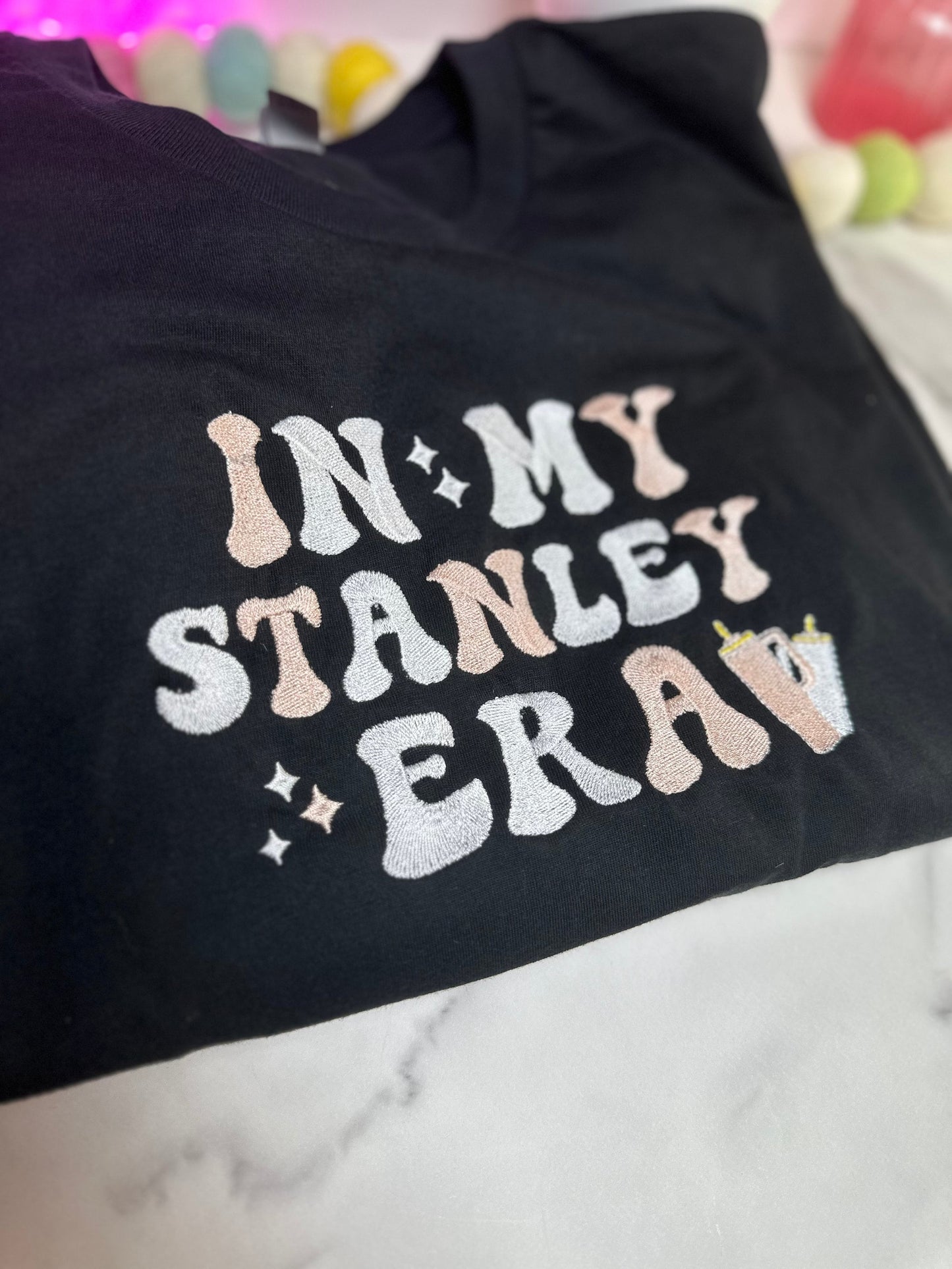 In my Stanley Era tumbler Embroidery T-Shirt Era Cup Era In my Cup  40oz Tumbler Trendy Obsessive Cup Era T Shirt