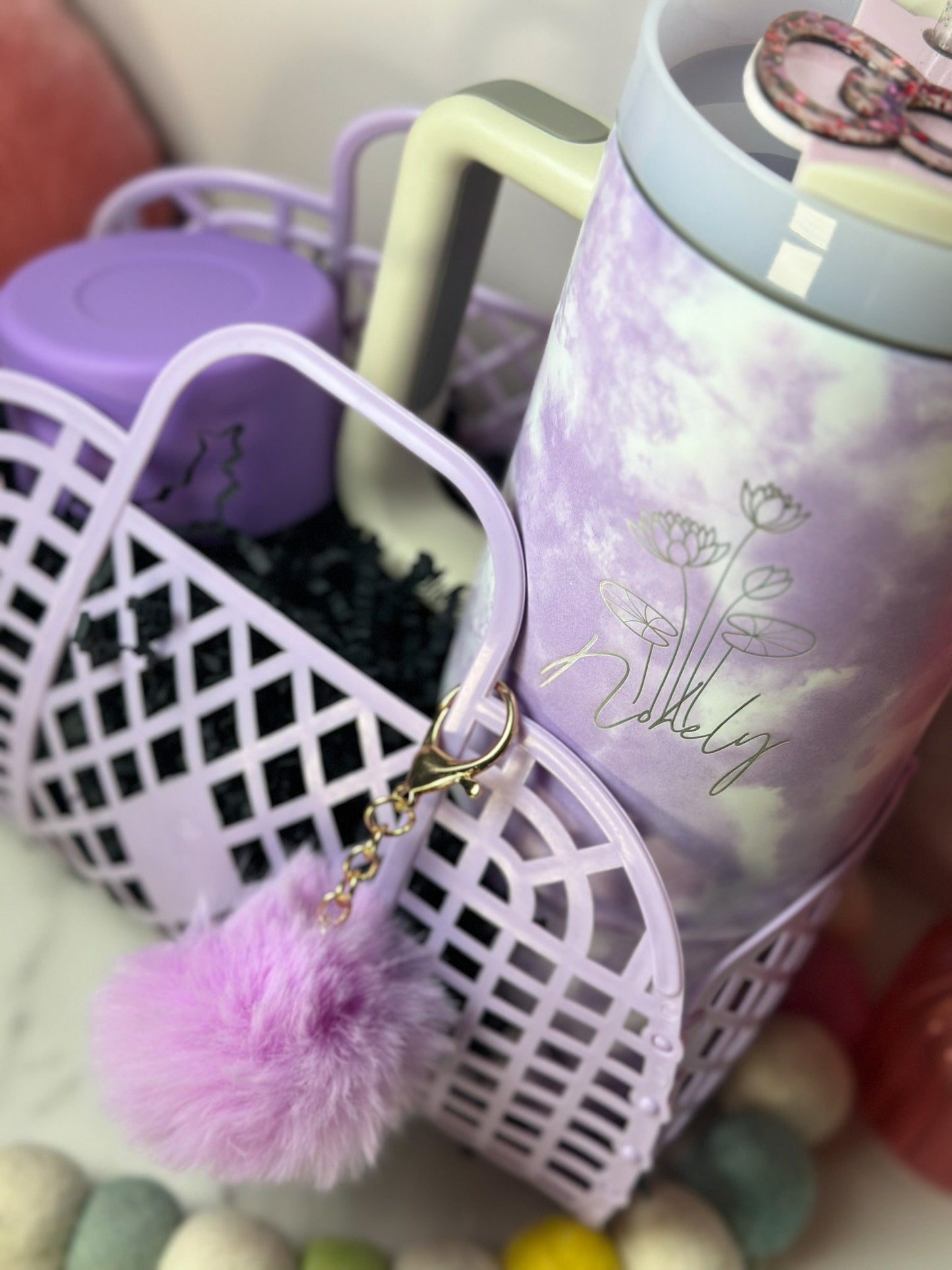 Braidmaid Gift Bags for Friends Girls Teens Personalized Jelly Bag for Junior Bridemaids Jelly bag 40 oz tumbler Birth Month Flower Gift