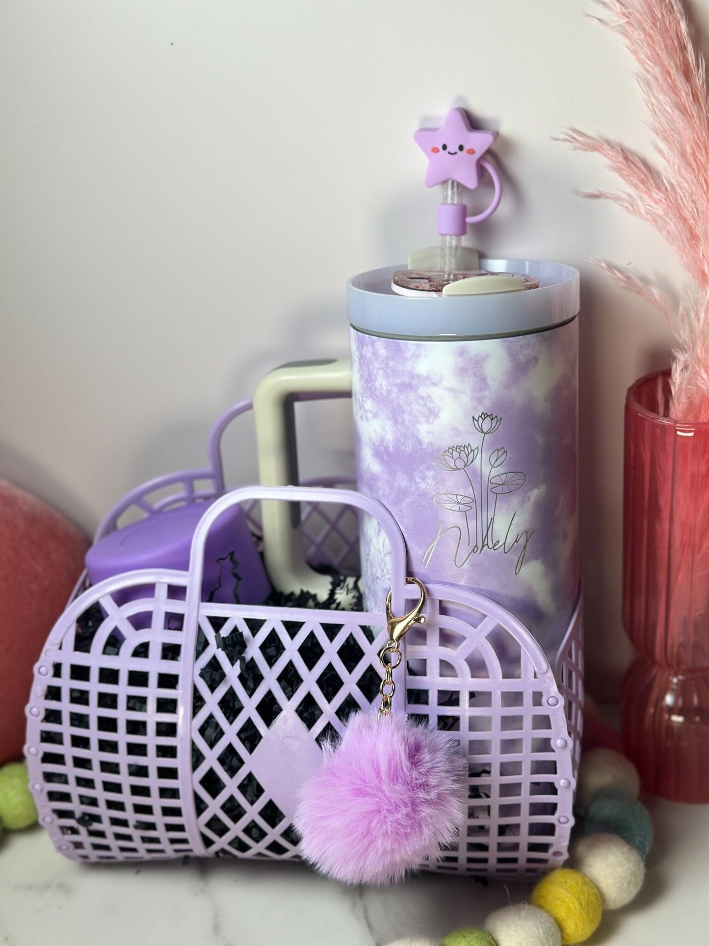 Braidmaid Gift Bags for Friends Girls Teens Personalized Jelly Bag for Junior Bridemaids Jelly bag 40 oz tumbler Birth Month Flower Gift