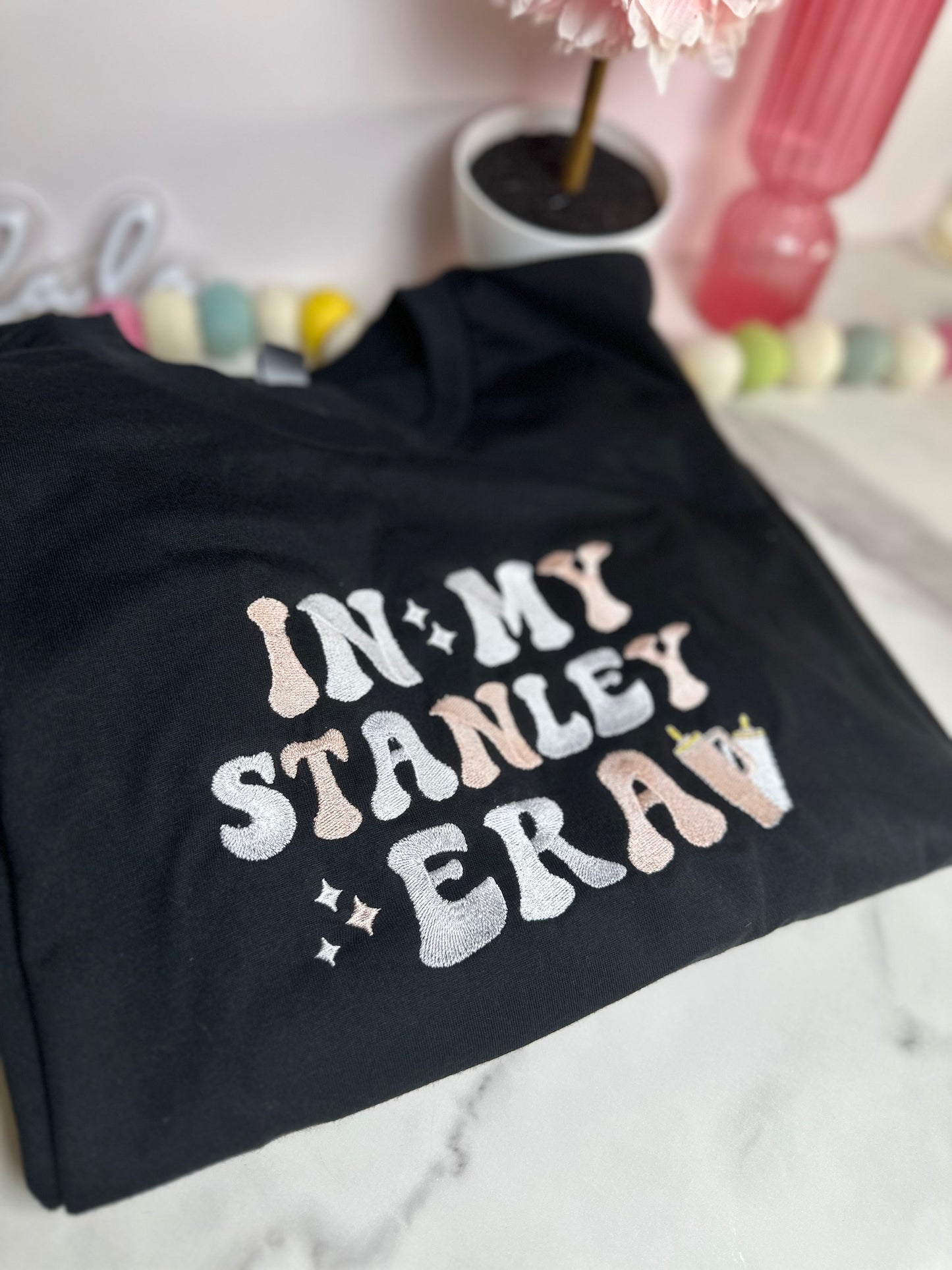 In my Stanley Era tumbler Embroidery T-Shirt Era Cup Era In my Cup  40oz Tumbler Trendy Obsessive Cup Era T Shirt