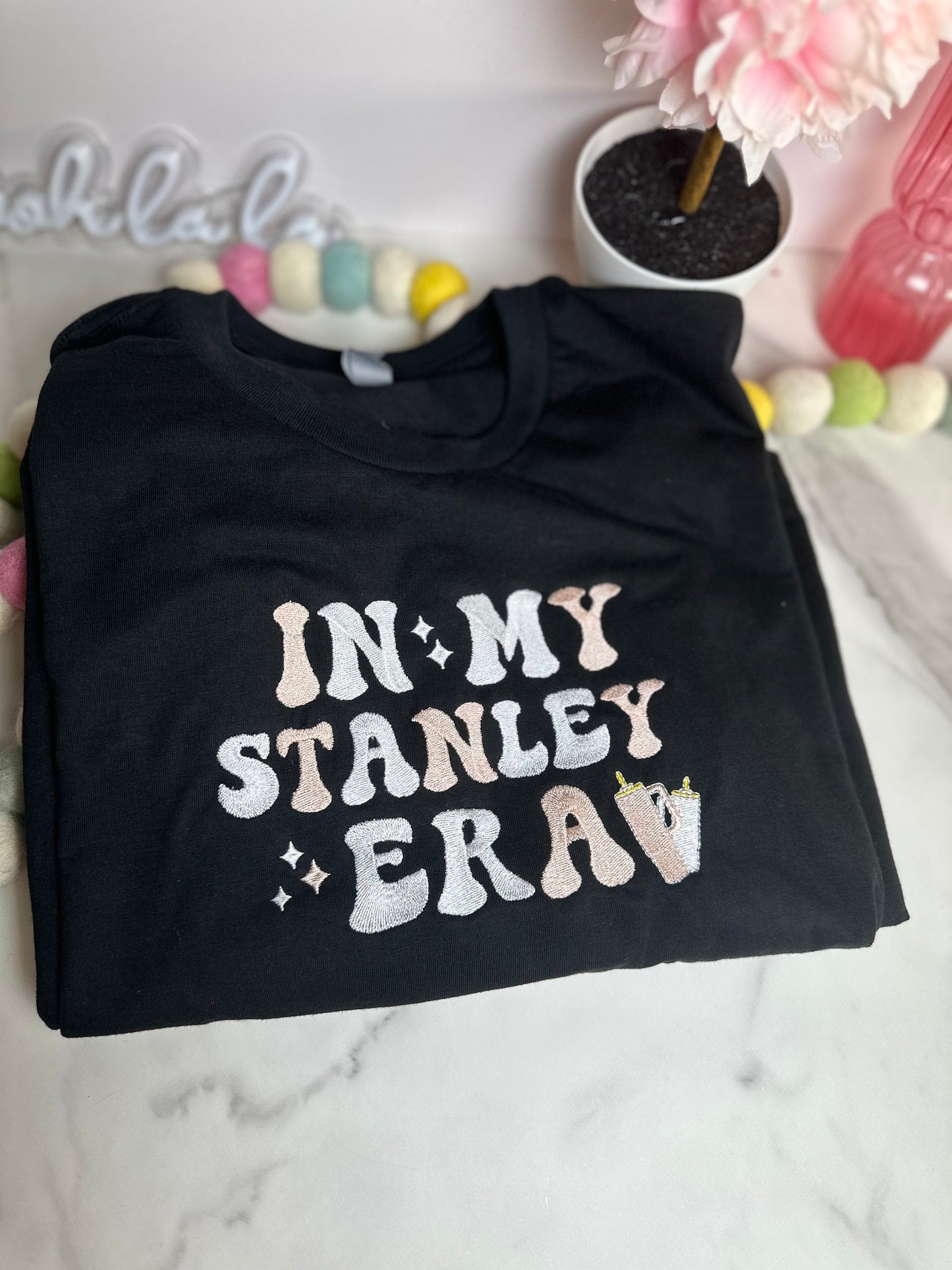 In my Stanley Era tumbler Embroidery T-Shirt Era Cup Era In my Cup  40oz Tumbler Trendy Obsessive Cup Era T Shirt