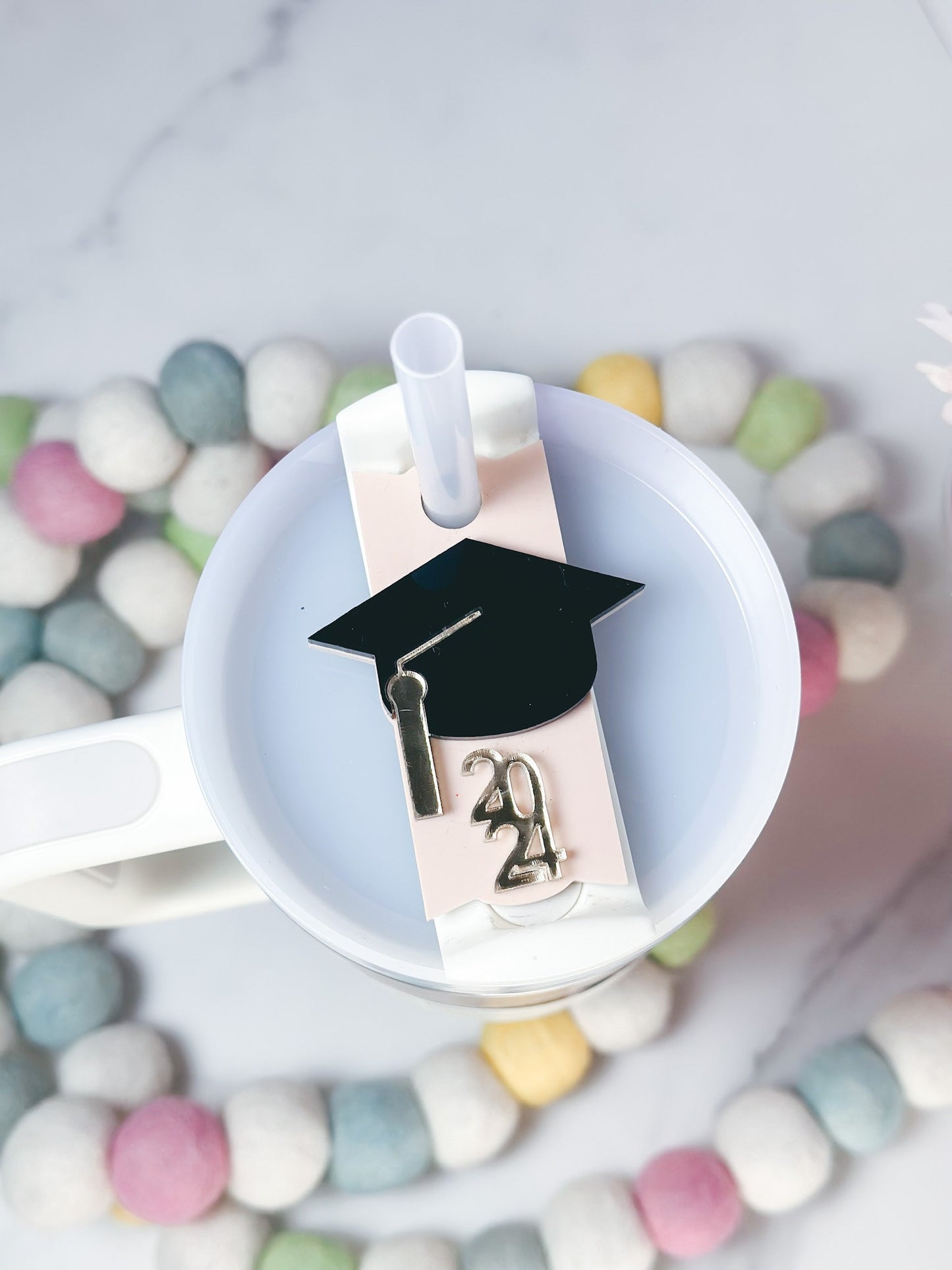 Graduation Stanley Topper Tumbler 40oz Senior Year 2024 name Tag H2.0 DrinkTumbler Name Tag Tumbler tag Graduation Stanley Gift for student