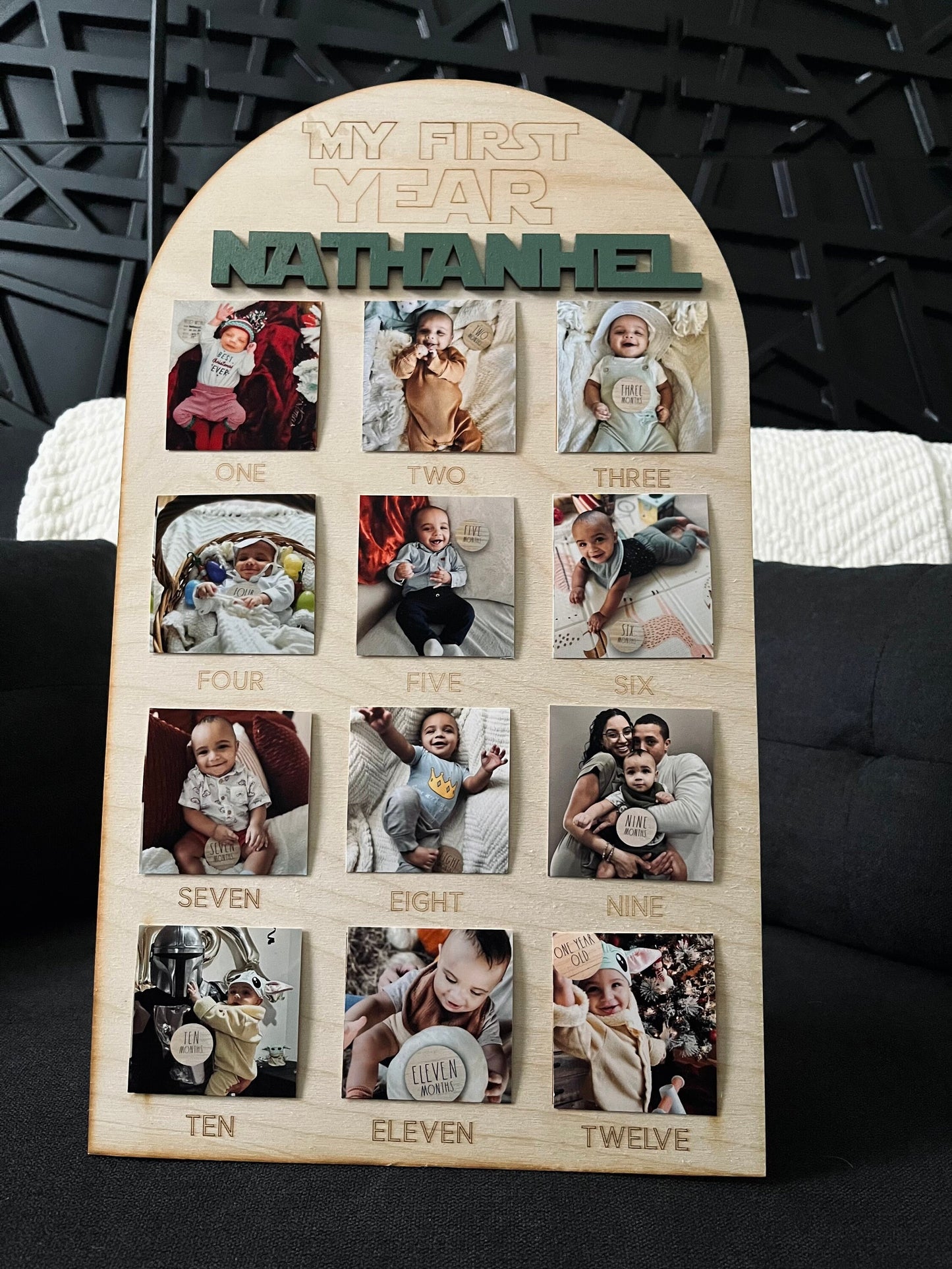 My 1st year Custom Photo Board My First Year Photo Board One Year Photo Board 1st Birthday Board  Deco First Birthday 12 Months Photo Banner