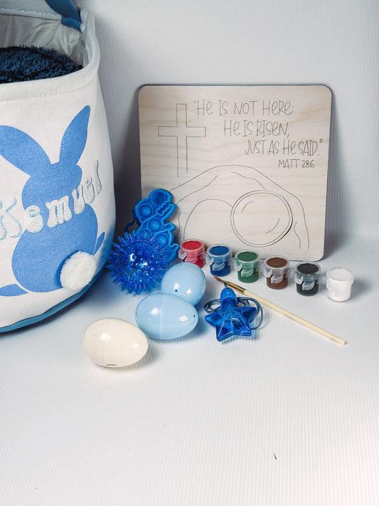 Easter basket Personalized Easter Basket filled Resurrection  Puzzle Easter Activity Christian Puzzle boy girl  Easter Basket Gift for kids