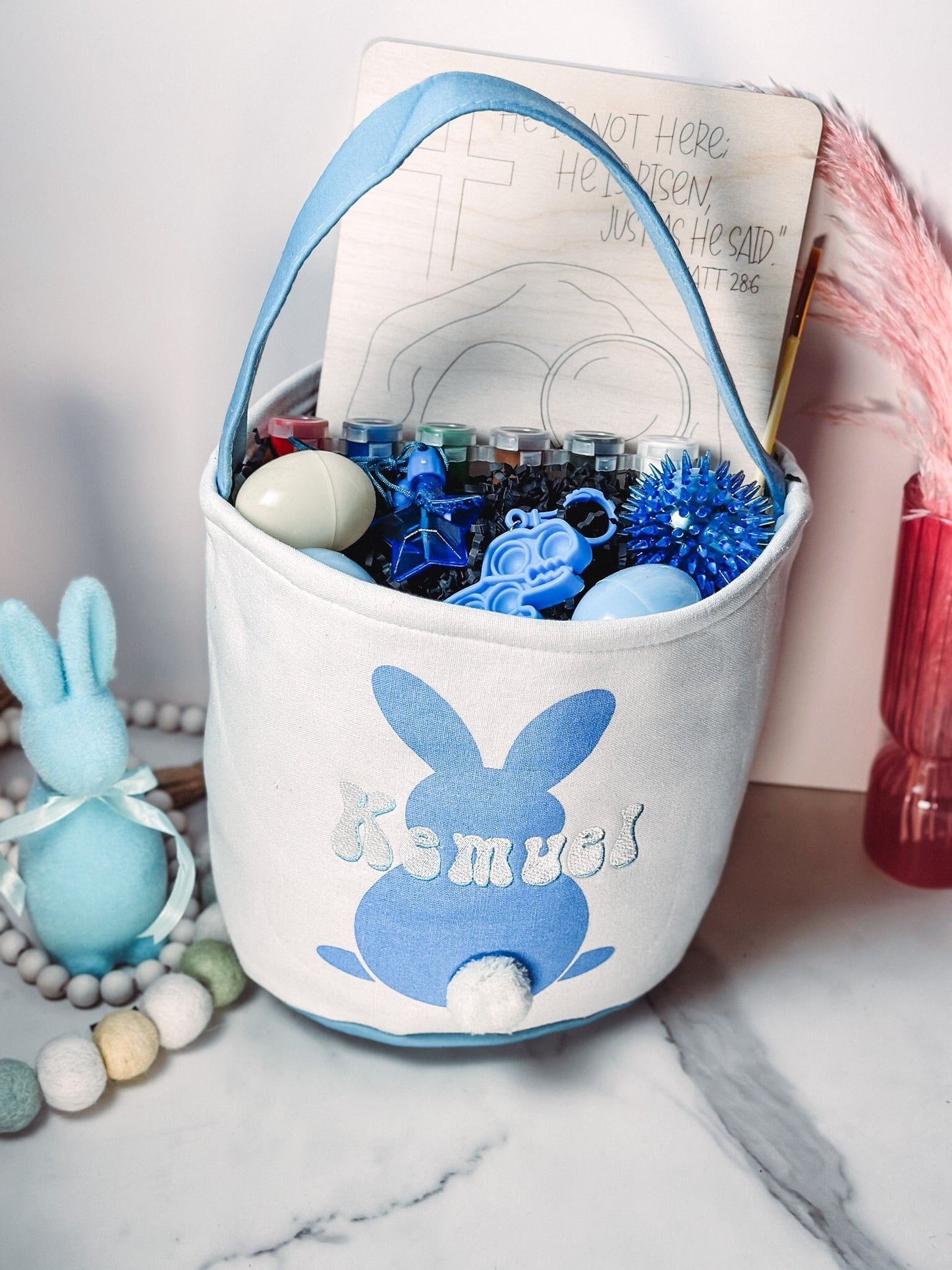 Easter basket Personalized Easter Basket filled Resurrection  Puzzle Easter Activity Christian Puzzle boy girl  Easter Basket Gift for kids