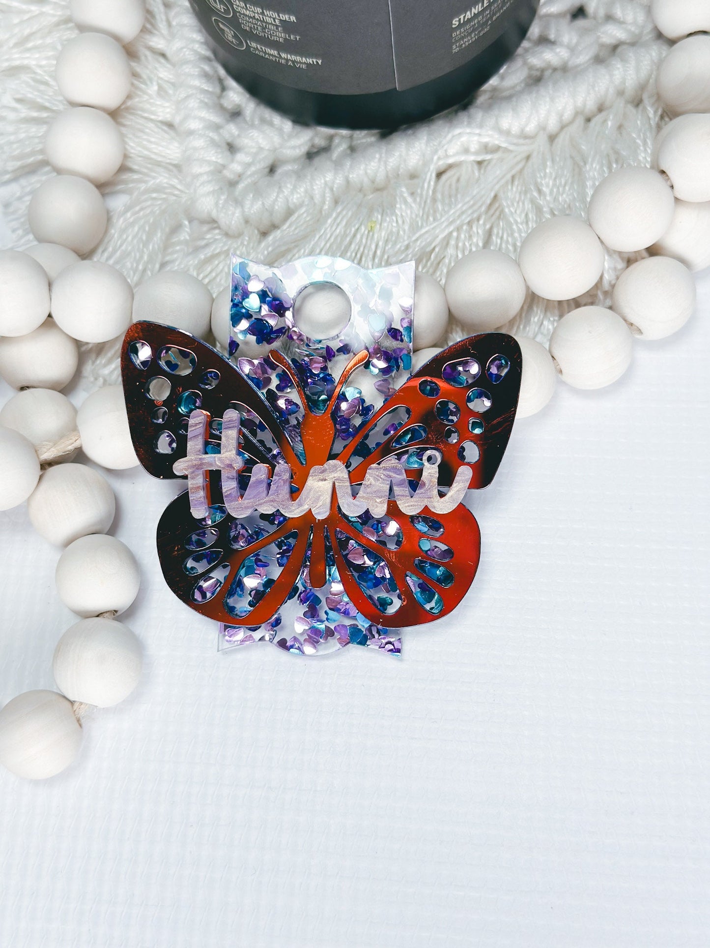 Butterfly Personalized Tumbler Plate Girly tumbler Name Tag Accessories Chroma Name Tumbler Tag H2.0 tumble Name Plates Gifts for mom