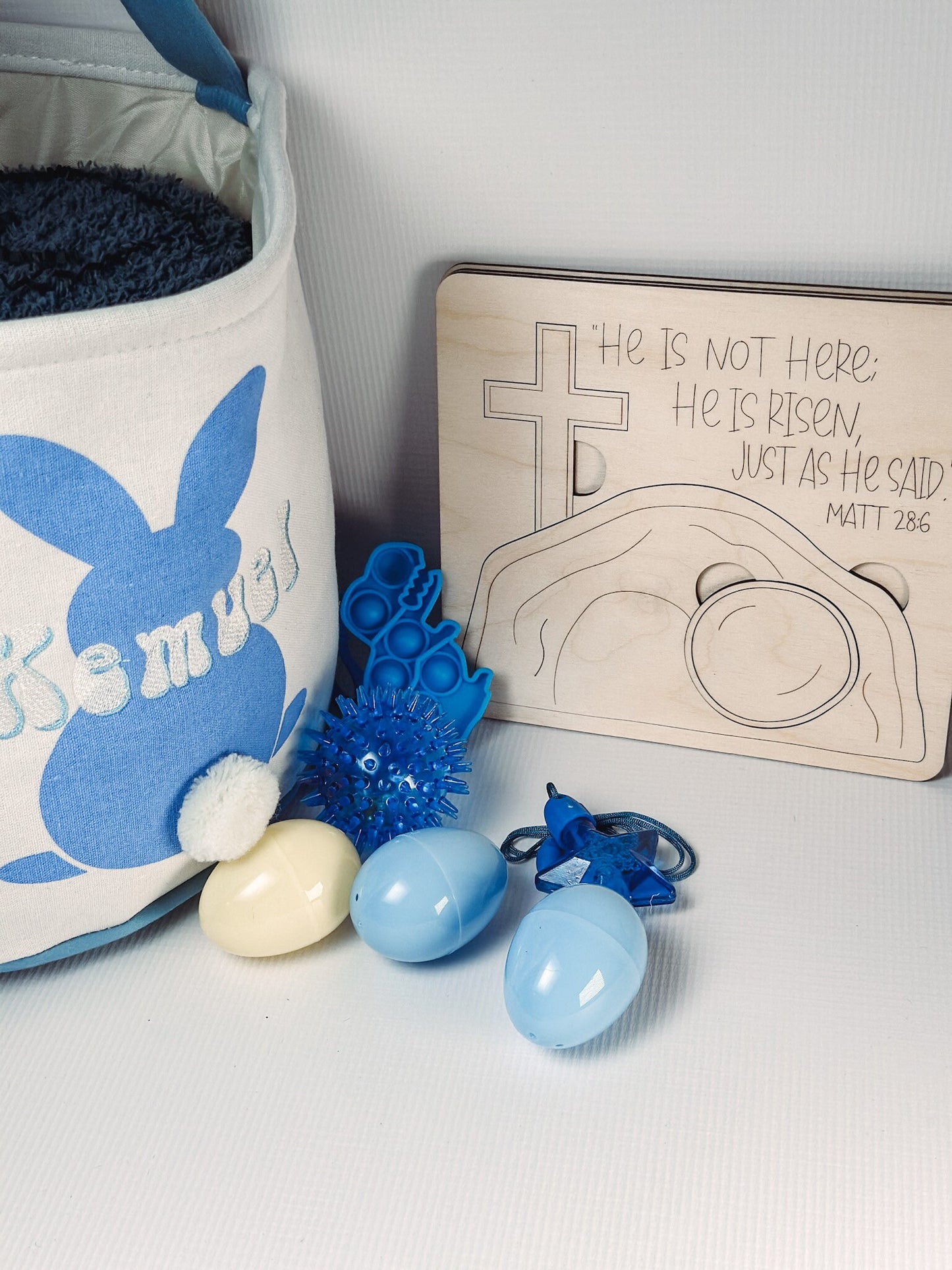 Easter basket Personalized Easter Basket filled Resurrection  Puzzle Easter Activity Christian Puzzle boy girl  Easter Basket Gift for kids