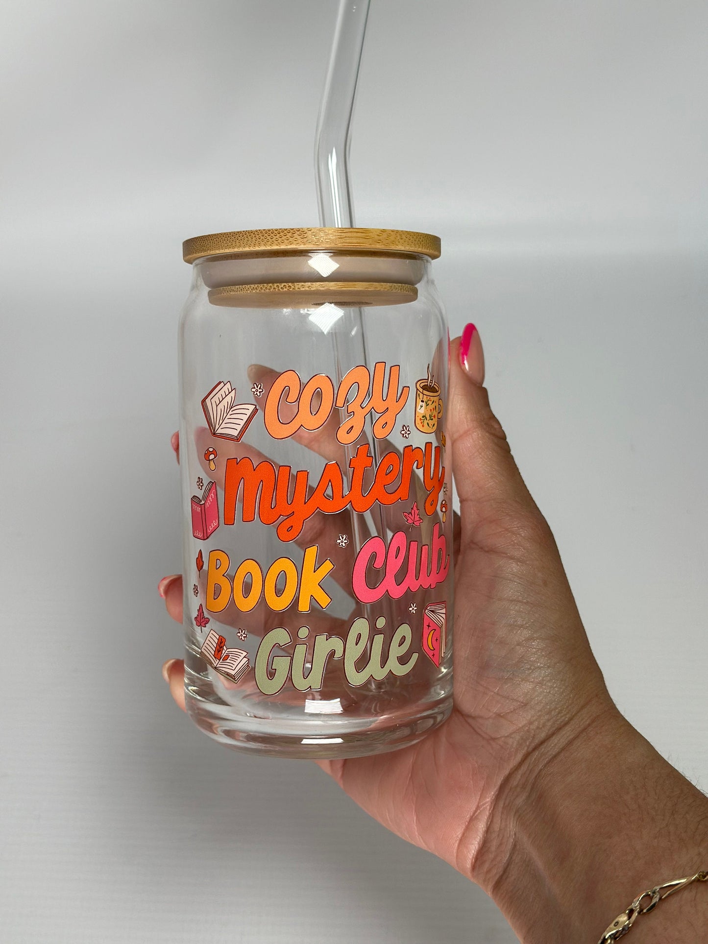 The Spice Glass Cup square glass up w/ Bamboo Lid & Straw coffee cup  glass cup bookish booktok  spicy book smut gift ideas