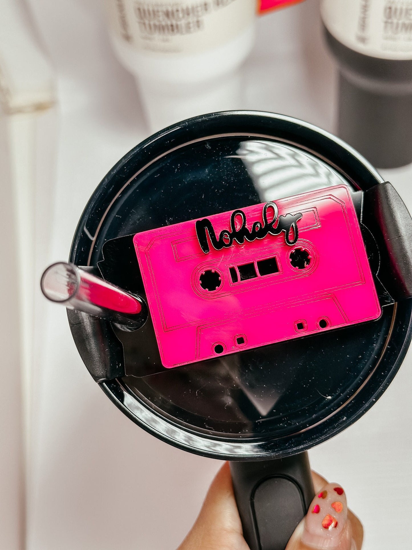 Personalized Name Plate for Tumbler Custom Tumbler Topper tumbler 30oz 40oz Lids H2.0 Cassette name topper Neon Tumbler Name Plate