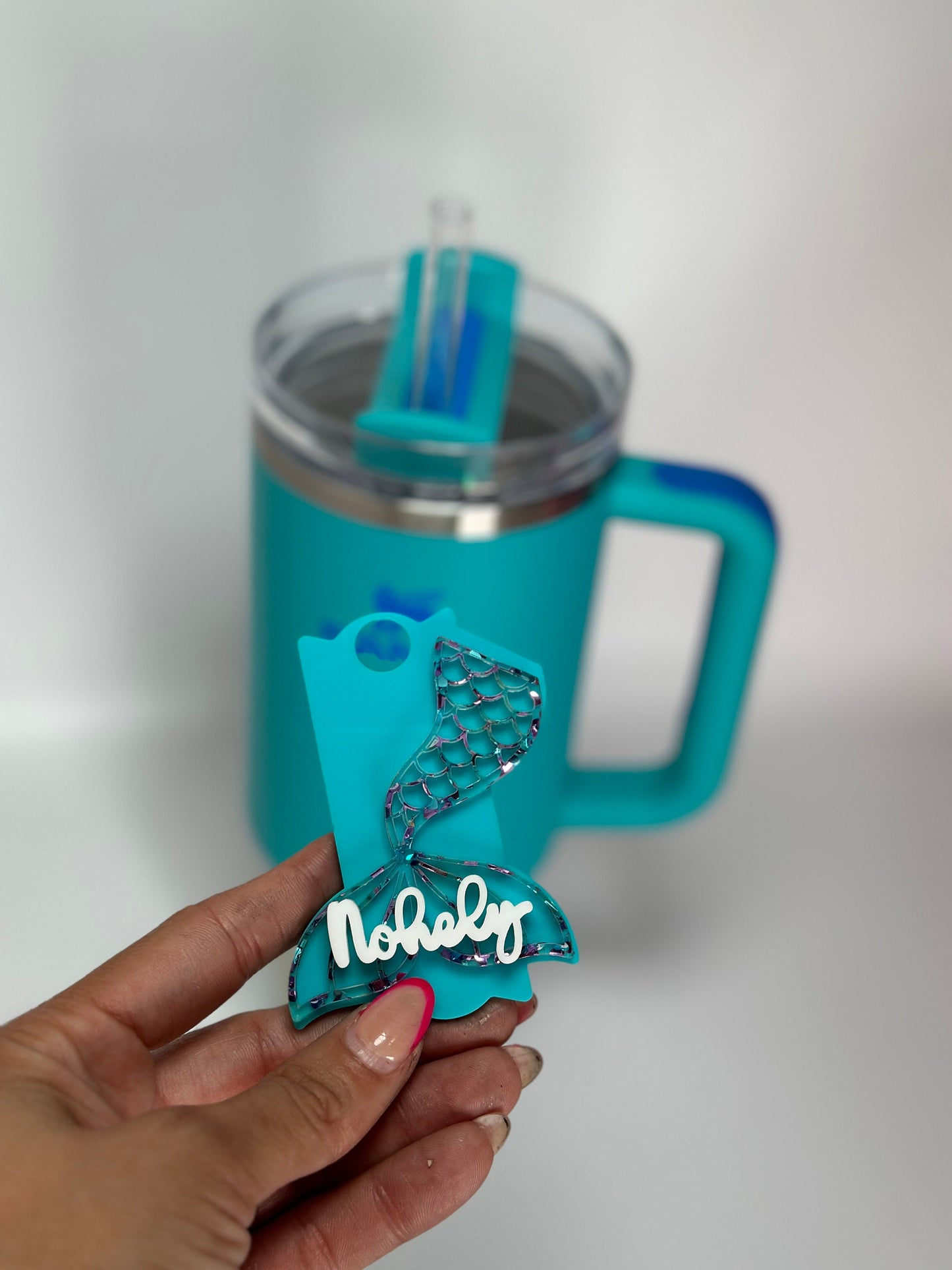 Personalized Tumbler Plate Mermaids Name Tag Accessory Custom Tumbler Name Tag Tumbler Topper Name Plates Mermaid Gift Women Gift for her