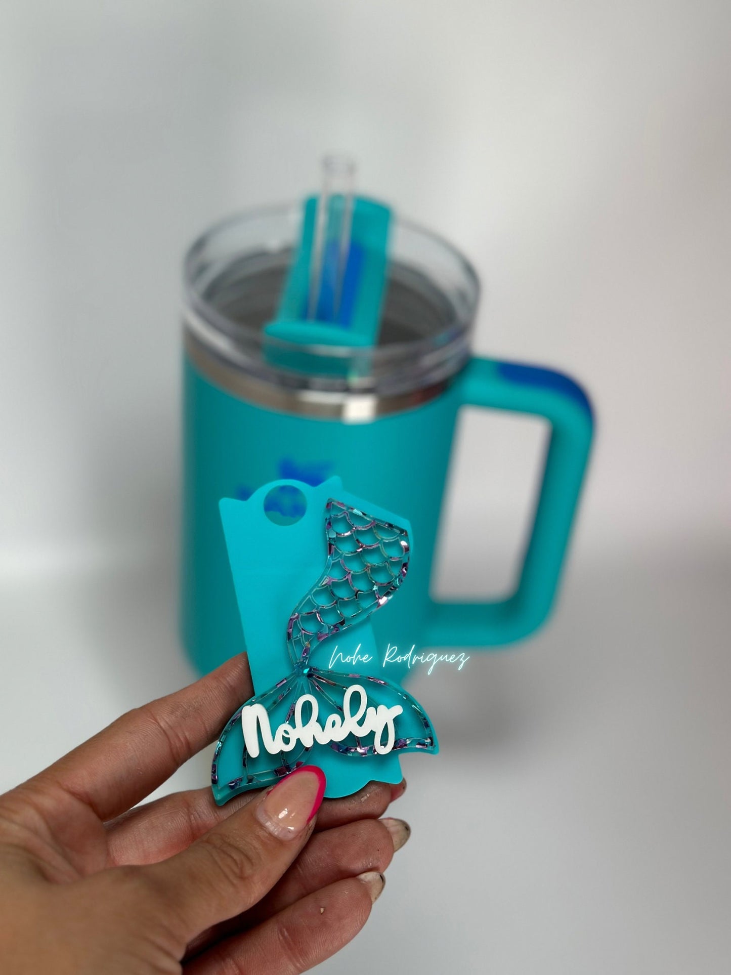 Personalized Tumbler Plate Mermaids Name Tag Accessory Custom Tumbler Name Tag Tumbler Topper Name Plates Mermaid Gift Women Gift for her