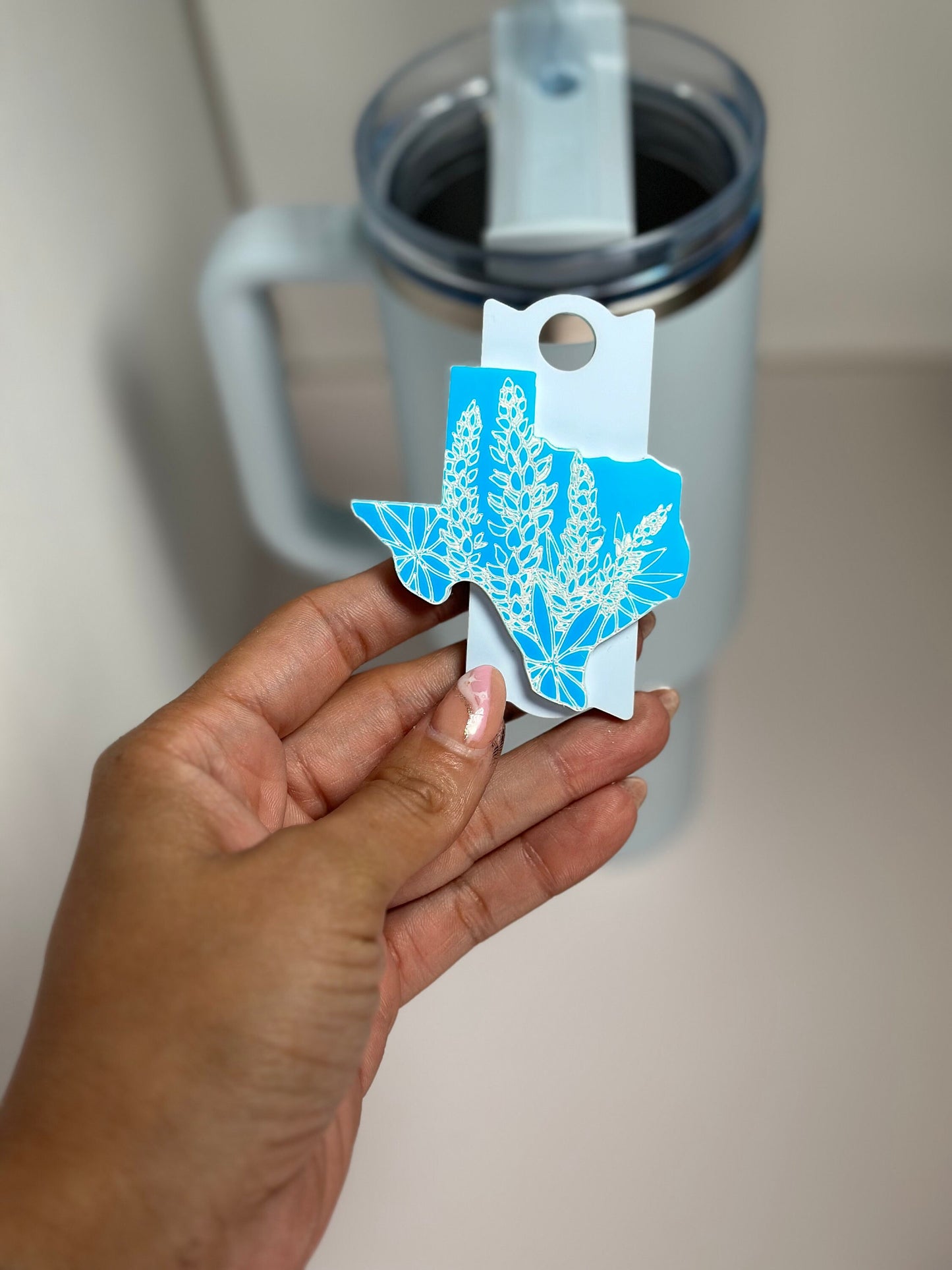 Texas Tumbler Topper Texas Lone Star State Tumbler Topperr Name Plate Tumbler For Tumbler Blue bonnet Flower tumbler Accessories