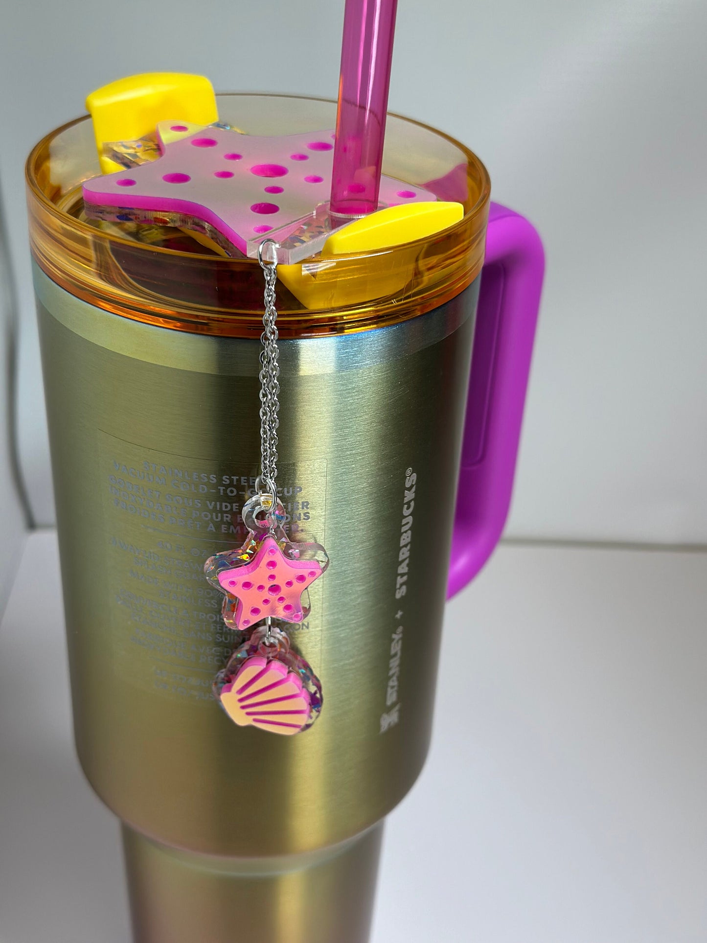 Complex Tumbler straw Charm personalizatio Tumbler Accessory Acrylic Charm Magical Castle tumbler topper Straw Charm for tumbler