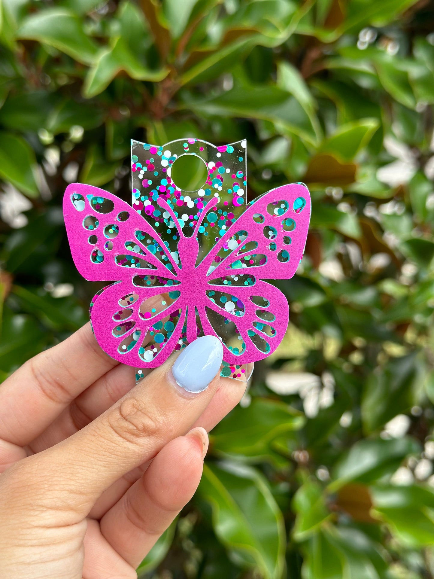 Passion Pink Butterfly Tumbler Topper Set Pink teal Charms pasionpink accessory Topper Tumbler Name Plate Perfect for teal pink set