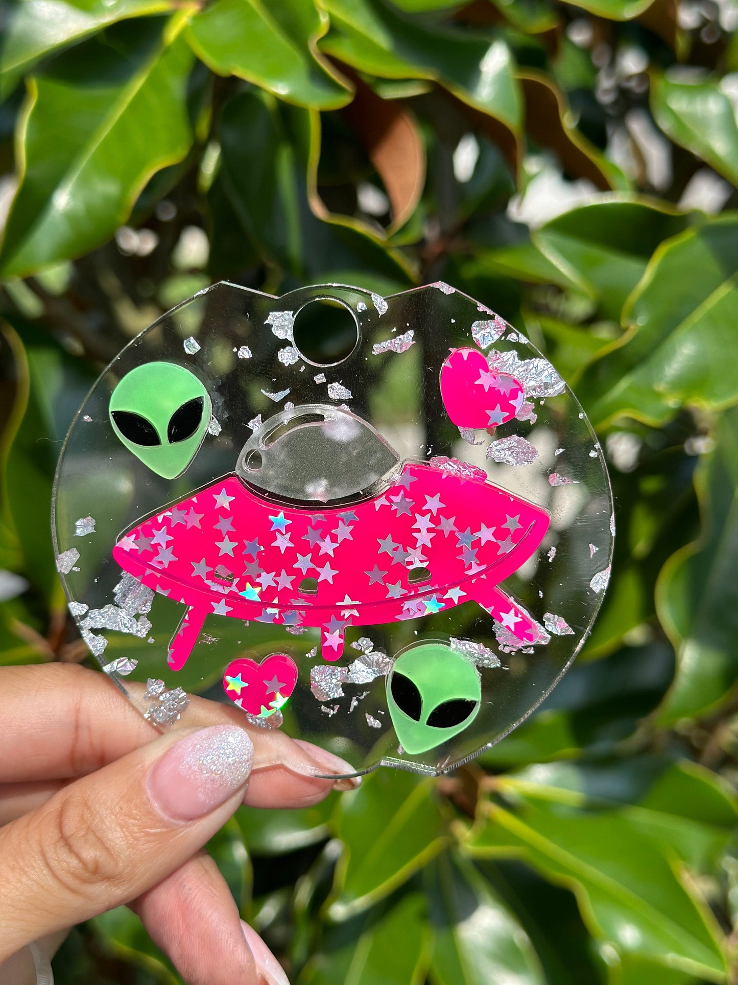 Personalized Name Tag Alien Tumbler Topper and Charms alien name tag glow in the dark Name plate topper alien topper & charm glow in dark