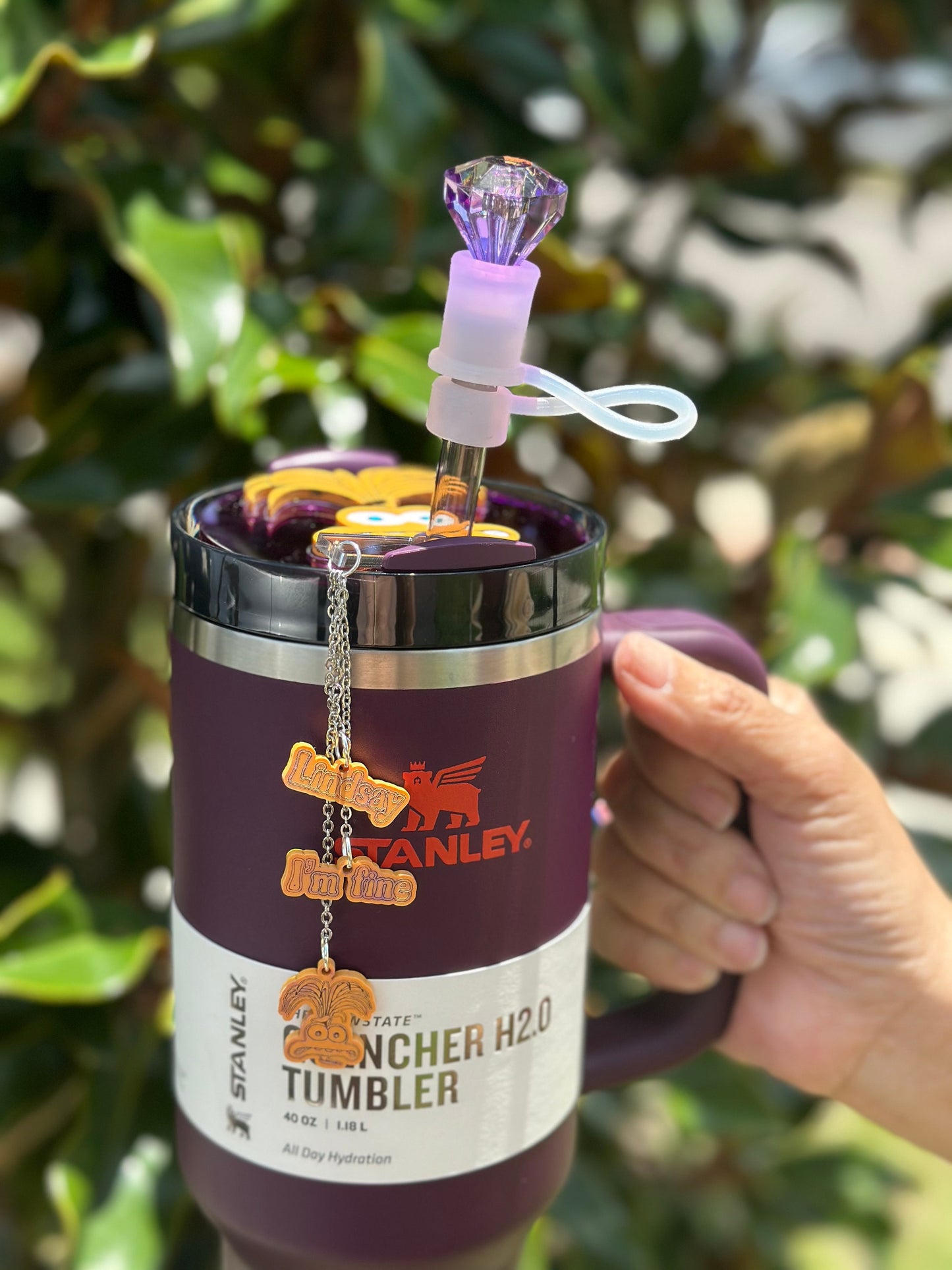 Troll anxiety tumbler tag accessory set feeling Name Tag for Tumbler Lid Tumbler Name Plate Nameplate straw charm gift feeling topper