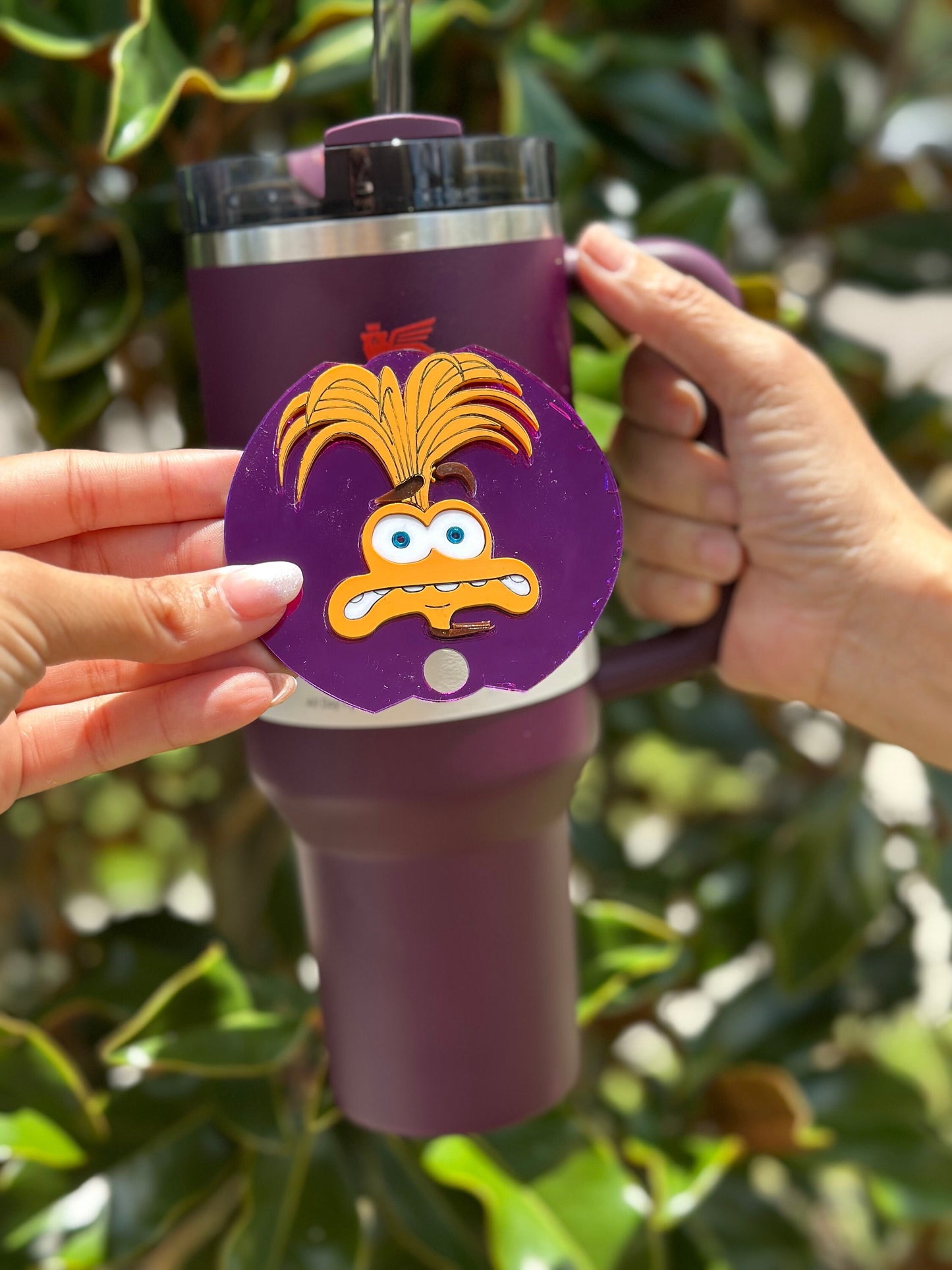 Troll anxiety tumbler tag accessory set feeling Name Tag for Tumbler Lid Tumbler Name Plate Nameplate straw charm gift feeling topper
