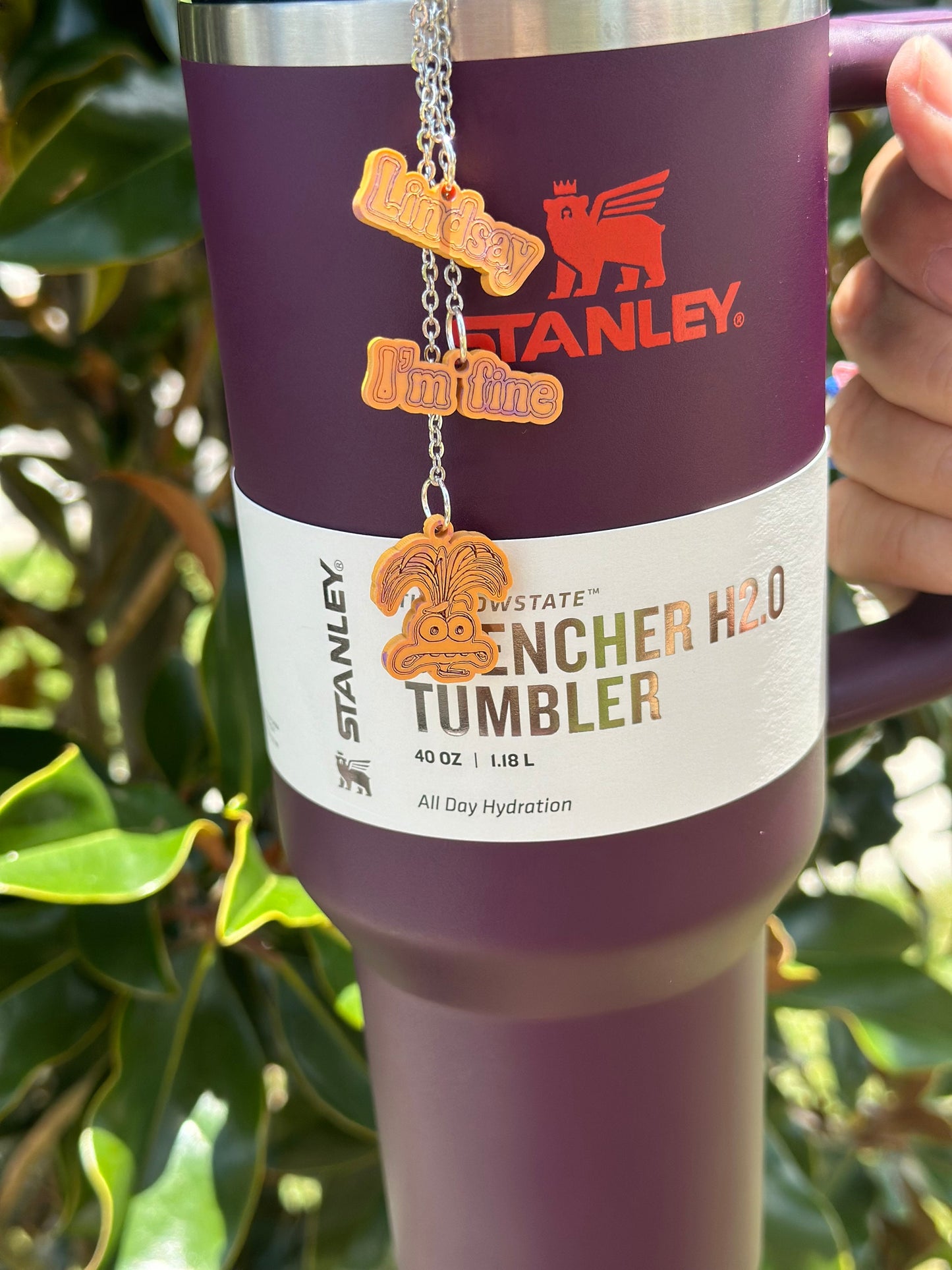 Troll anxiety tumbler tag accessory set feeling Name Tag for Tumbler Lid Tumbler Name Plate Nameplate straw charm gift feeling topper