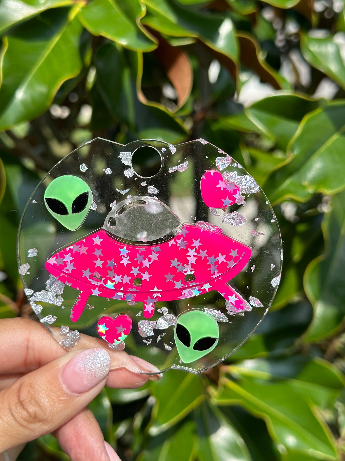 Personalized Name Tag Alien Tumbler Topper and Charms alien name tag glow in the dark Name plate topper alien topper & charm glow in dark