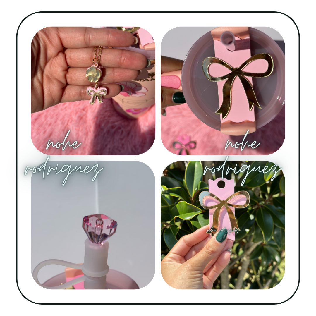Peach and Cream Barbie |Stanley inspired Topper and Charm set