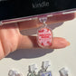 Kindle Charms Bookish Kindle Charm | Double-Sided Acrylic Charm | USB-C Plug