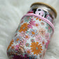 Soft Girl Coffee Cozy Sleeve | Reusable Iced & Hot Cup Holder for 16–22oz | Floral Print | Eco-Friendly Gift for Book Lovers Coffee Queens