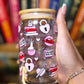 Slow Burn Bookish Glass Cup – 16oz Glass Can with Straw + Bamboo Lid | Romance Reader Gift