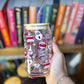 Slow Burn Bookish Glass Cup – 16oz Glass Can with Straw + Bamboo Lid | Romance Reader Gift