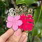 Pink Aloha Tropical Flower Tumbler Topper Hibiscus Flower Tag Personalized Flower Topper Tumbler Name Plate Topper Personalized Tumbler Accessory Pink Parade