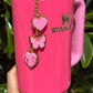 Pink Aloha Tropical Flower Tumbler Topper Hibiscus Flower Tag Personalized Flower Topper Tumbler Name Plate Topper Personalized Tumbler Accessory Pink Parade