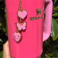 Pink Aloha Tropical Flower Tumbler Topper Hibiscus Flower Tag Personalized Flower Topper Tumbler Name Plate Topper Personalized Tumbler Accessory Pink Parade