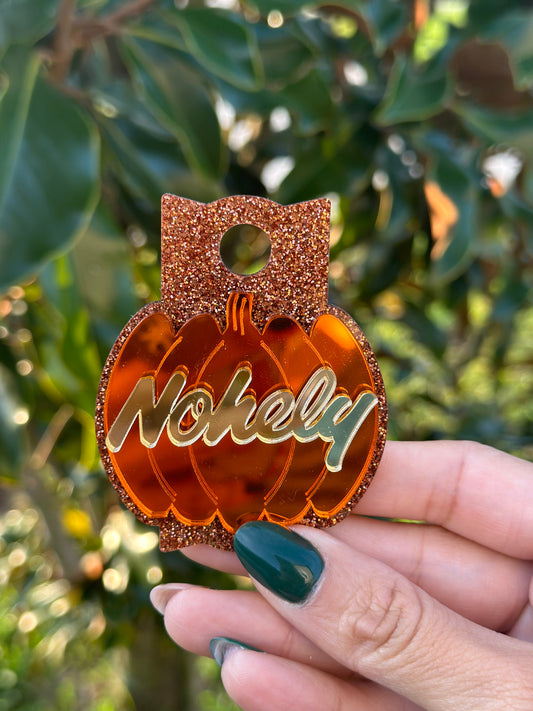 Pumpkin Fall Stanley Topper Halloween Name Tumbler Topper Spooky Season Topper Plate  Autumn Fall topper Name Plate Personalized Pumpkin