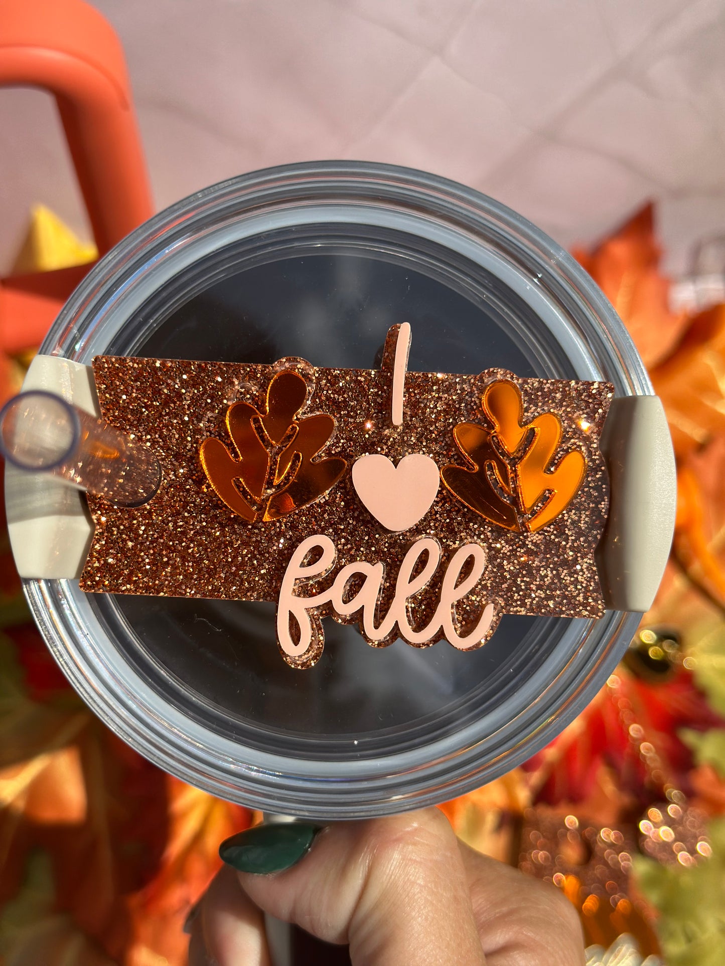 I Love Fall Tumbler Lid Topper Charms  or Set 🎃