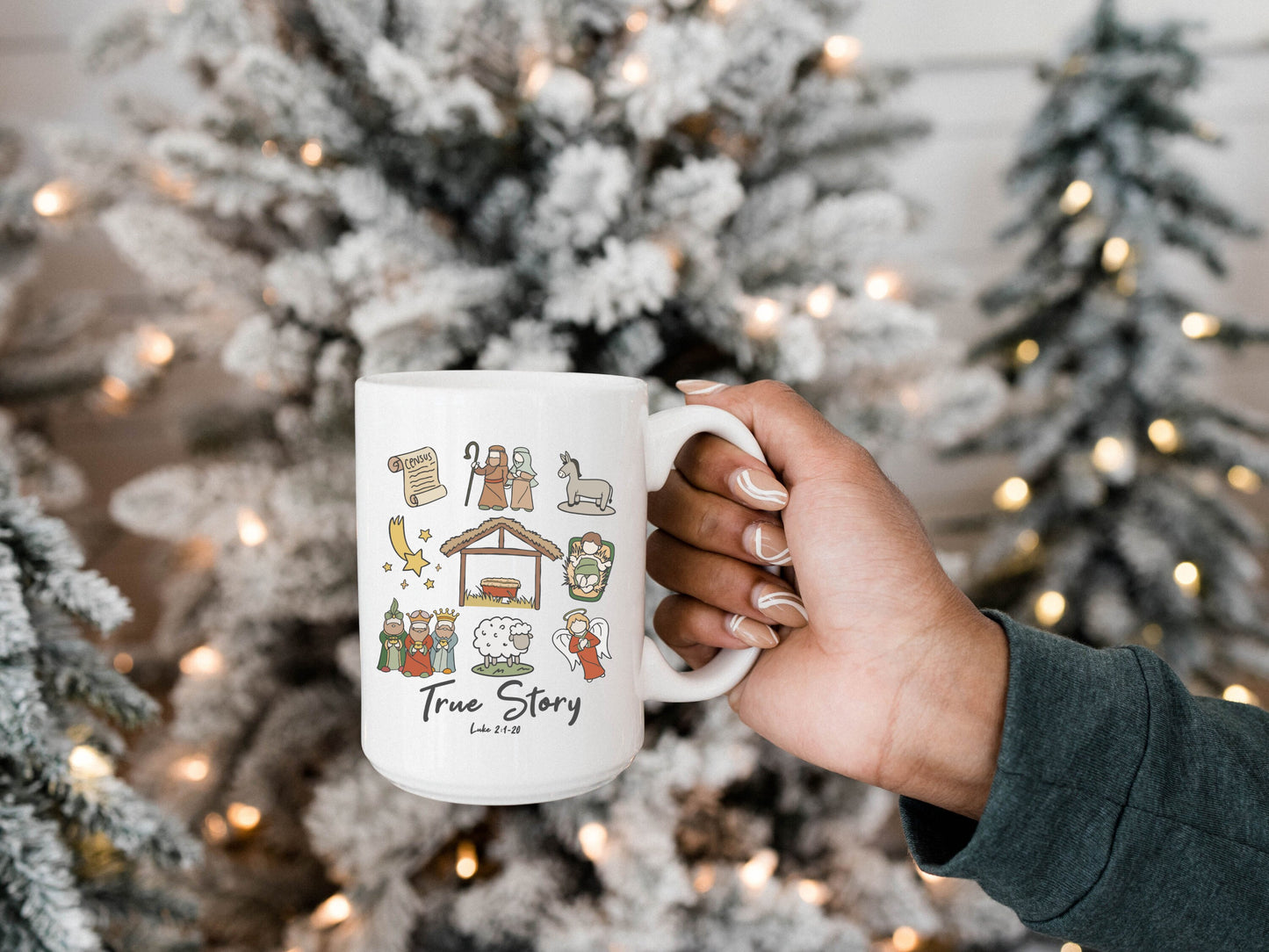 True Story Mug Faith Based Coffee Mug 15 oz  Ideal Gift for the Season Christmas Mug Nativity Story Mug  Christian Gift Coffee lover Gift
