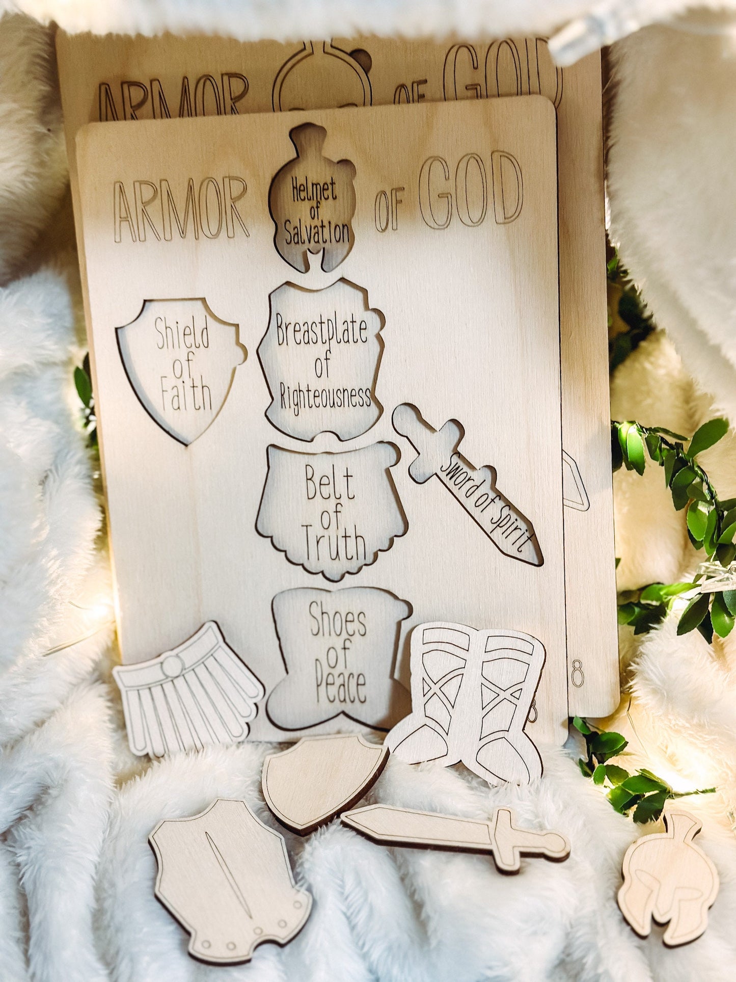 Armor of God Puzzle Wooden Bible Puzzle Ephesians 6 10 Wooden Puzzle Bible Learning toy sunday school activities  montessori toys 2 year old