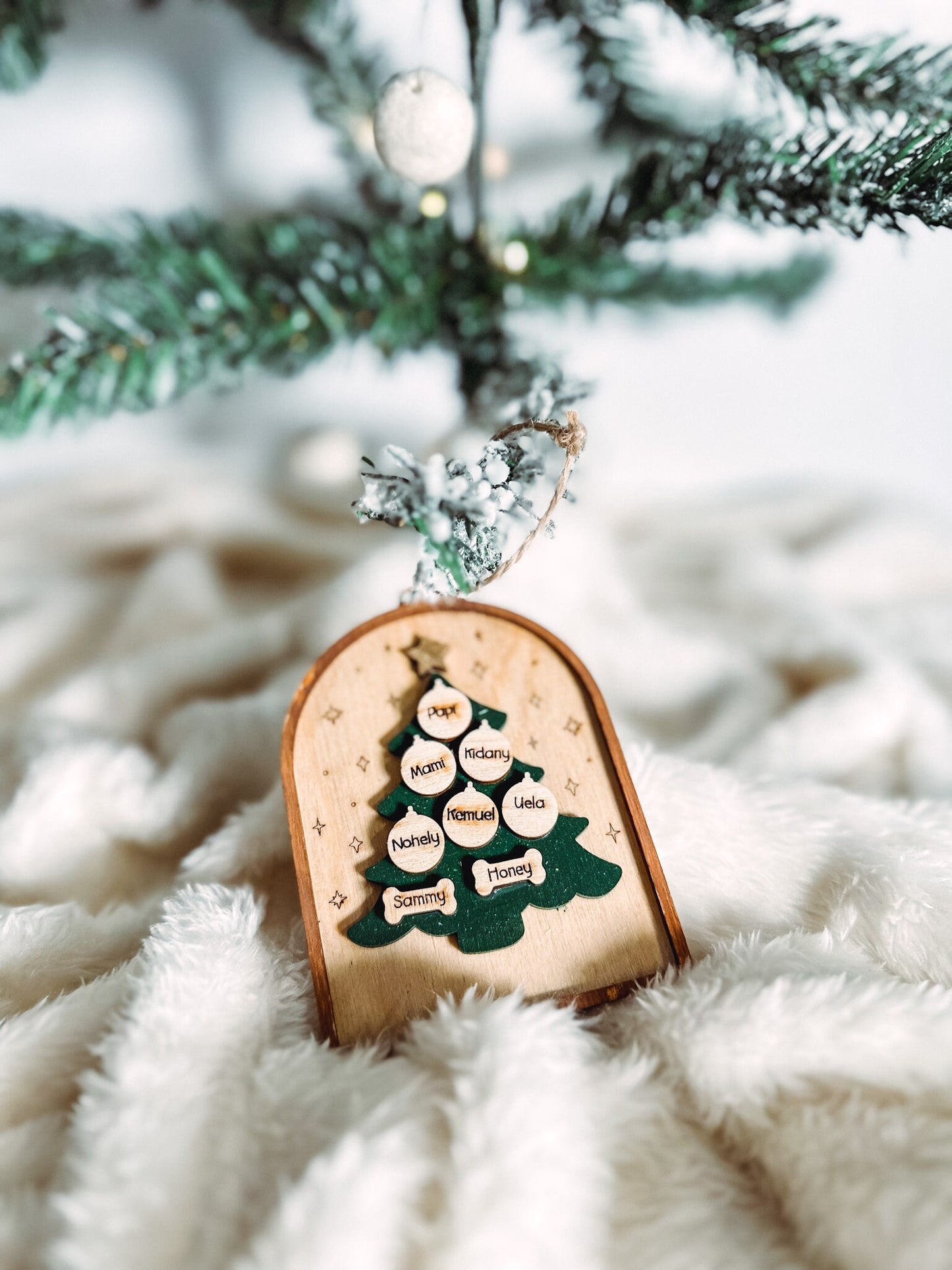 2024 Tree Family Christmas Ornament engraved ornament wooded ornament christmas tree ornament secret Santa gift annual family ornament pets