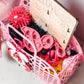 Love Basket Valentines Day Bag Medium  Jelly Tote Trendy Retro Basket Valentine day Filled Jelly Purse Gift for my daugther 5th birthday