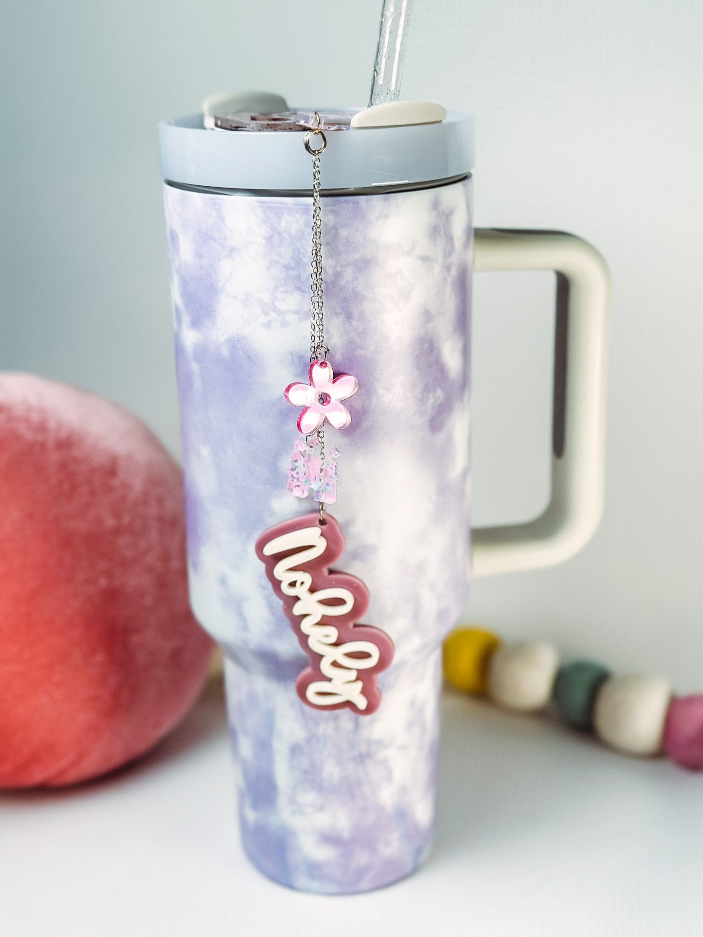 Tumbler straw Charm personalizatio Tumbler Accessory Acrylic Charm Magical Castle tumbler topper Straw Charm for tumbler Gift for mom