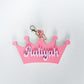Personalized Princess Keychain School Name tag dance bag cheer school tag backpack tag bag charm diaper bag baby shower gift kid keychain
