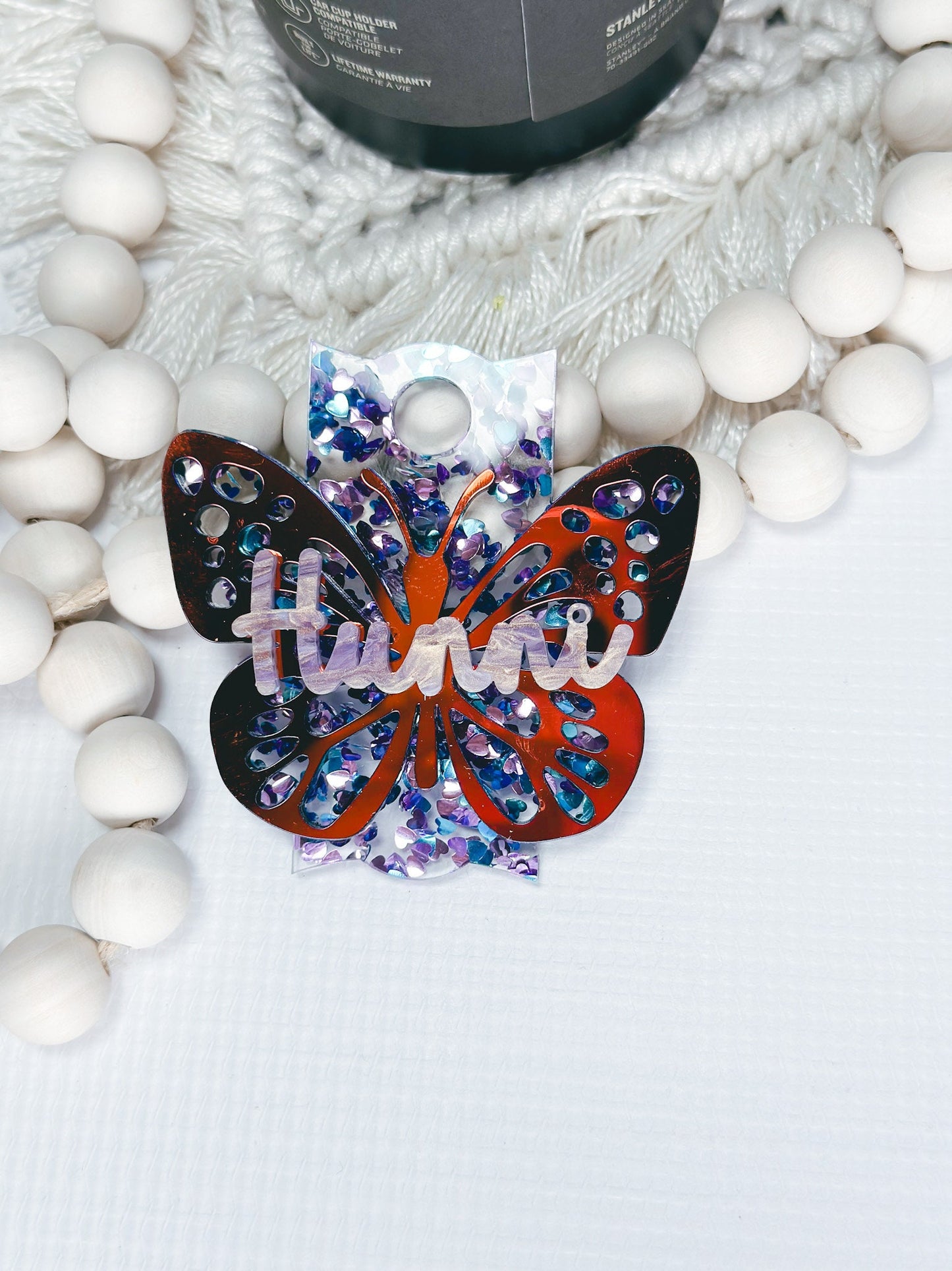 Butterfly Personalized Tumbler Plate Girly tumbler Name Tag  Accessories Chroma Name Tumbler Tag  H2.0 tumble Name Plates Gifts for mom