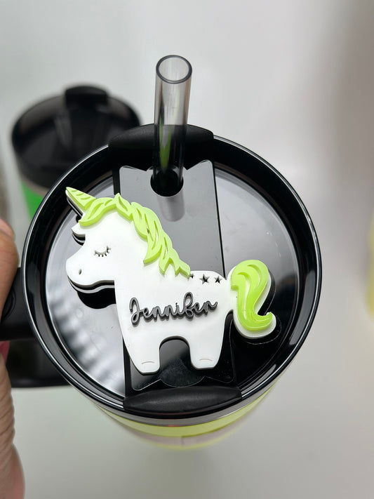 Unicorn Personalized Tumbler Name Plate Tumbler Name Tag For Tumbler Unicorn name Topper tumbler name plate Tumbler Cup Accessories for kids